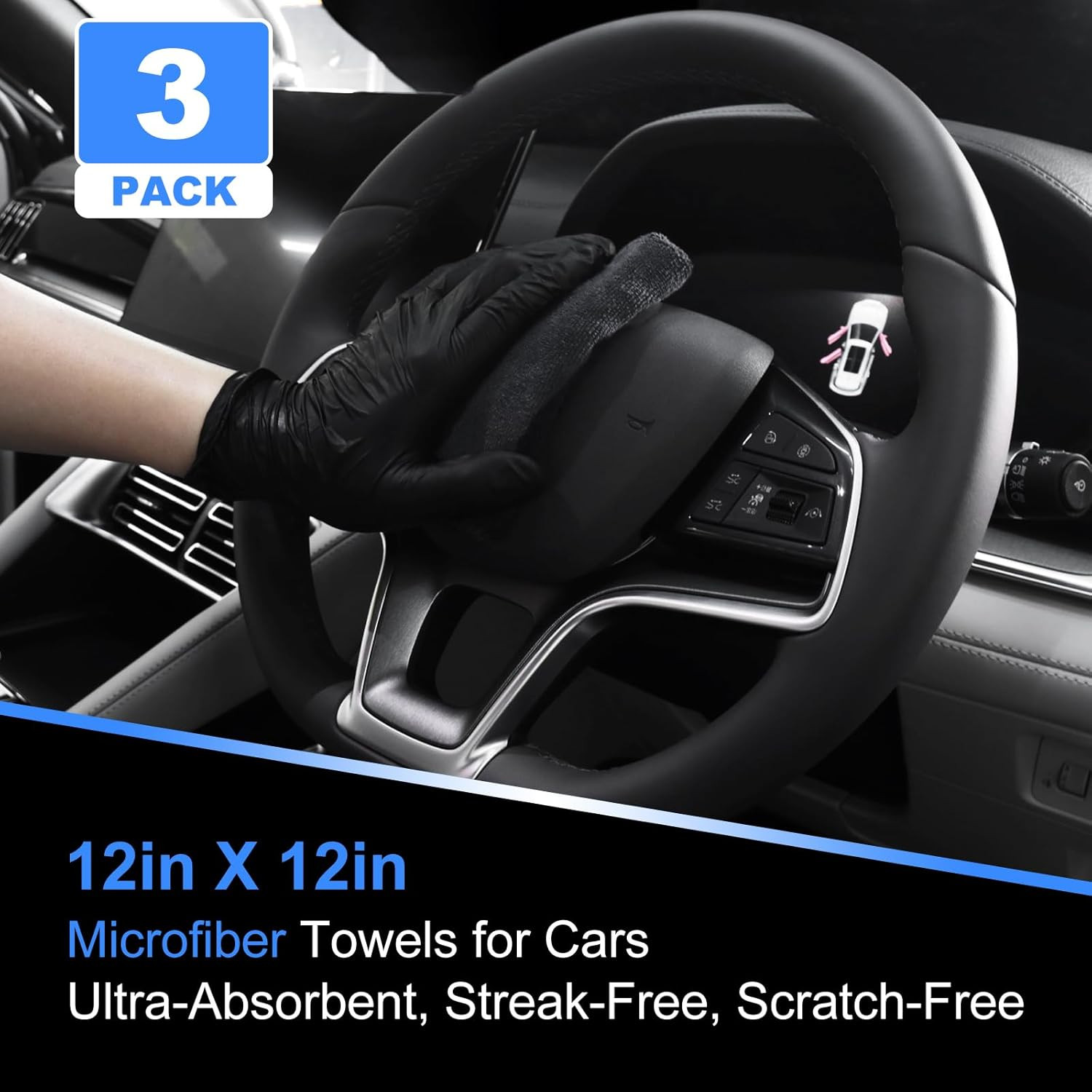 10pc Car Detailing Cleaning Kit Brush Duster Gel Microfiber Cloth Interior Tool