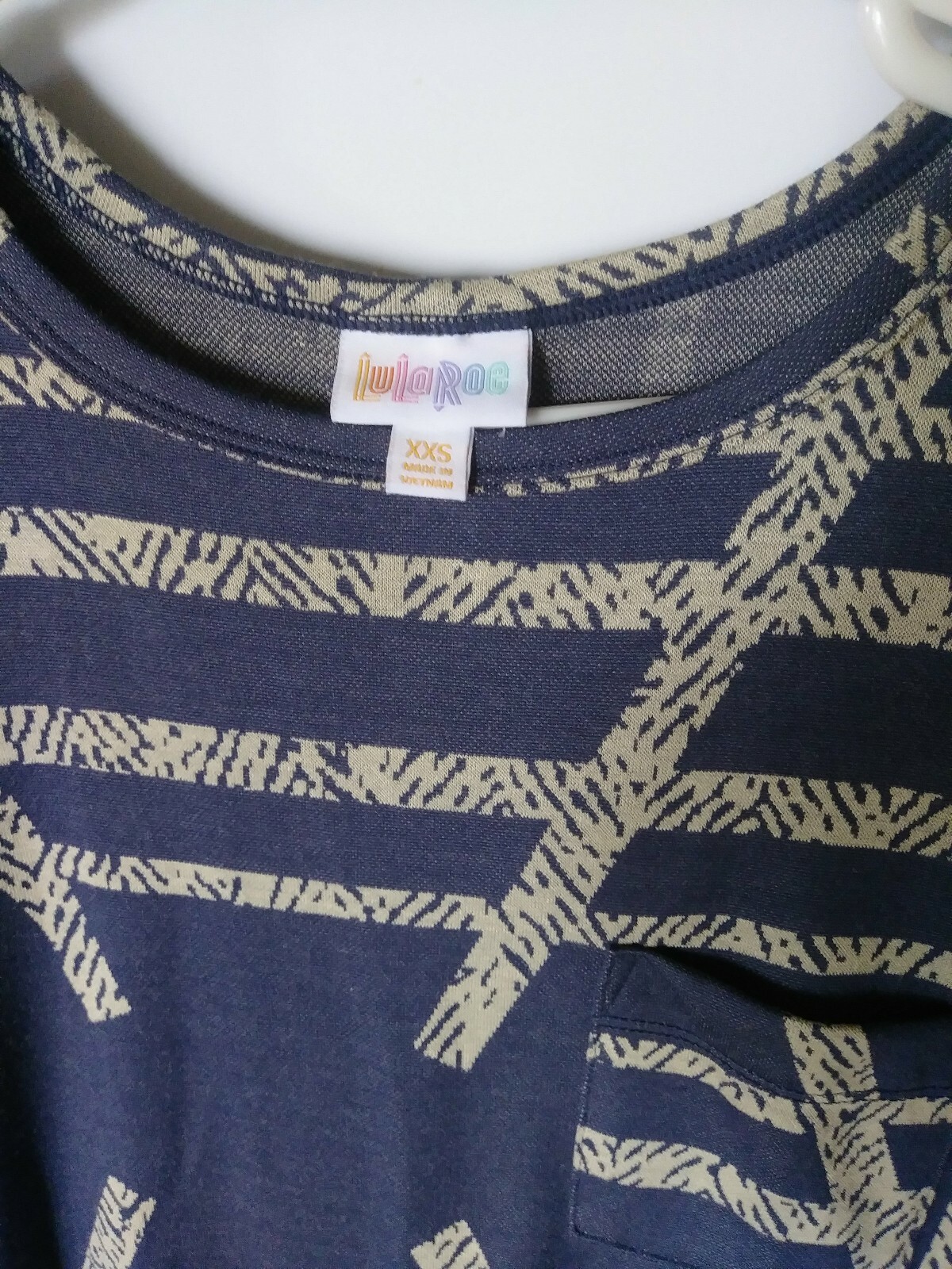 LULAROE XXS SHORT SLEEVES BLUE CREAM DRESS NEW NO TAGS