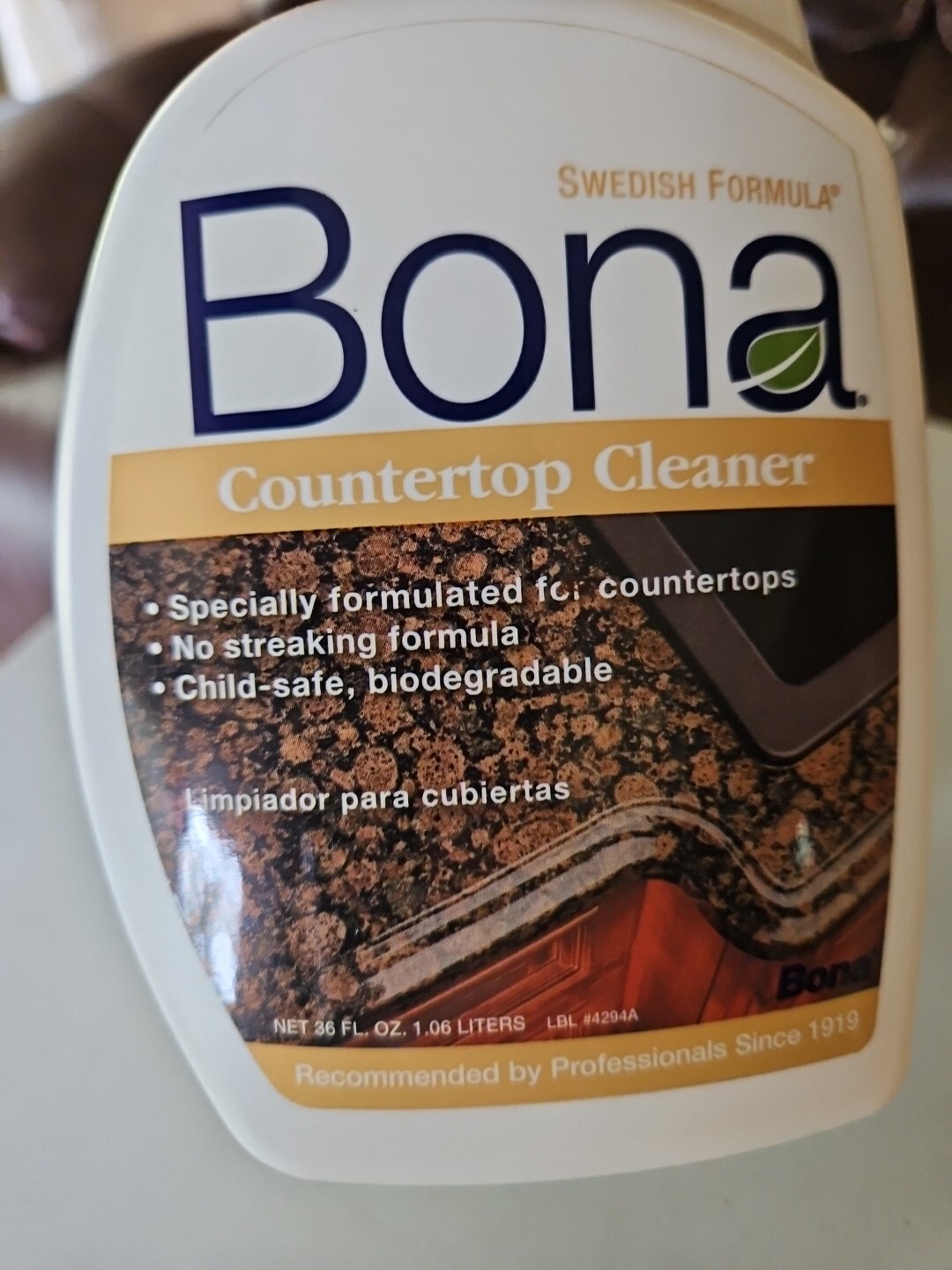 BONA COUNTERTOP CLEANER Swedish Formula 36 FL OZ Spray NEW