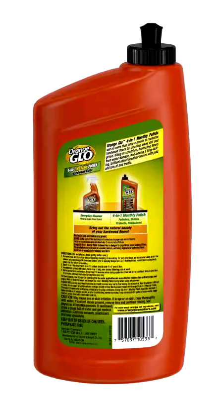 Orange GLO 4-in-1 Hardwood Floor Monthly Polish Protects Shines Revitalizes 24oz