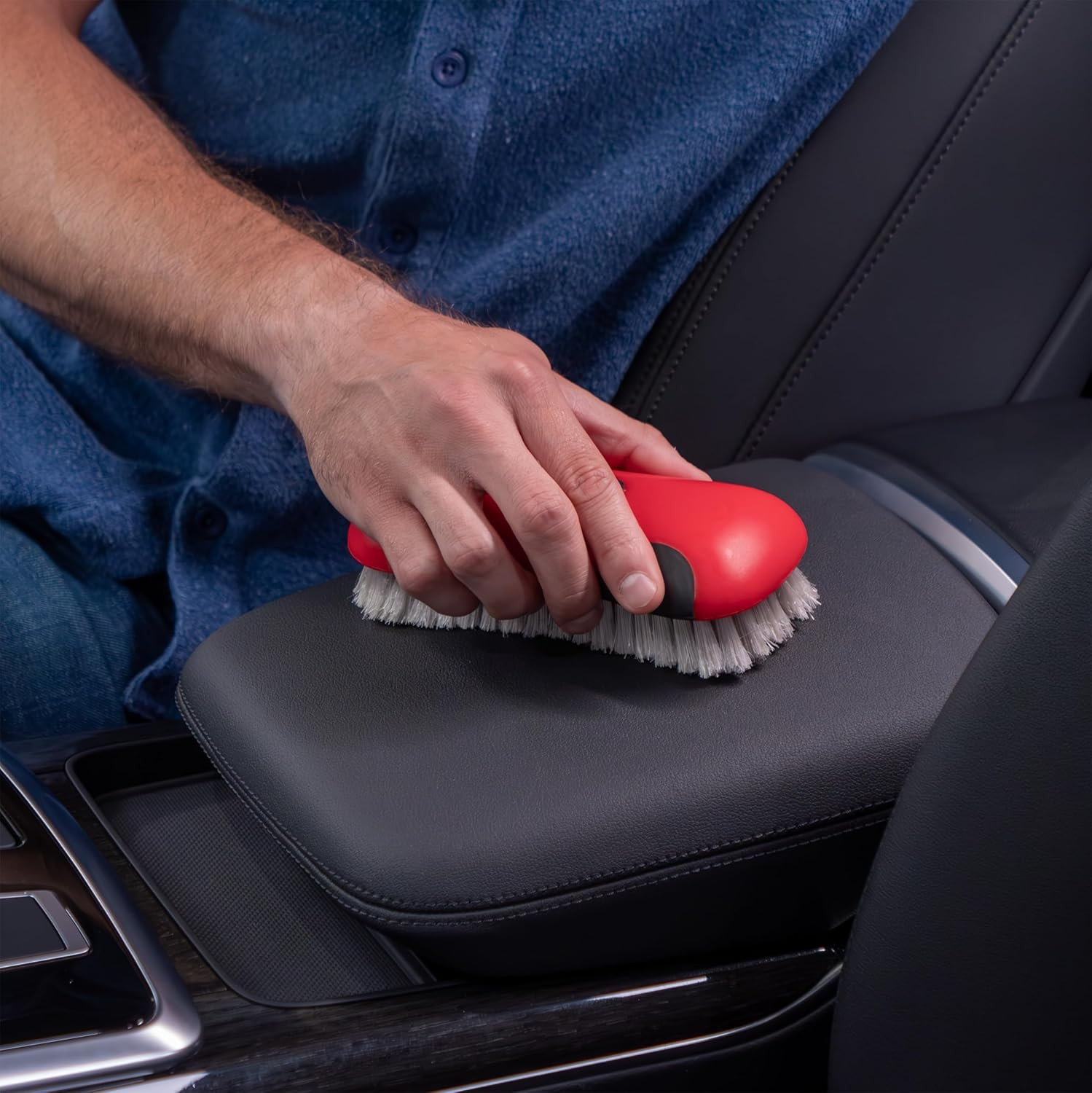 Soft Bristle Leather and Upholstery Car Cleaning Scrub Brush for Automotive, Hom