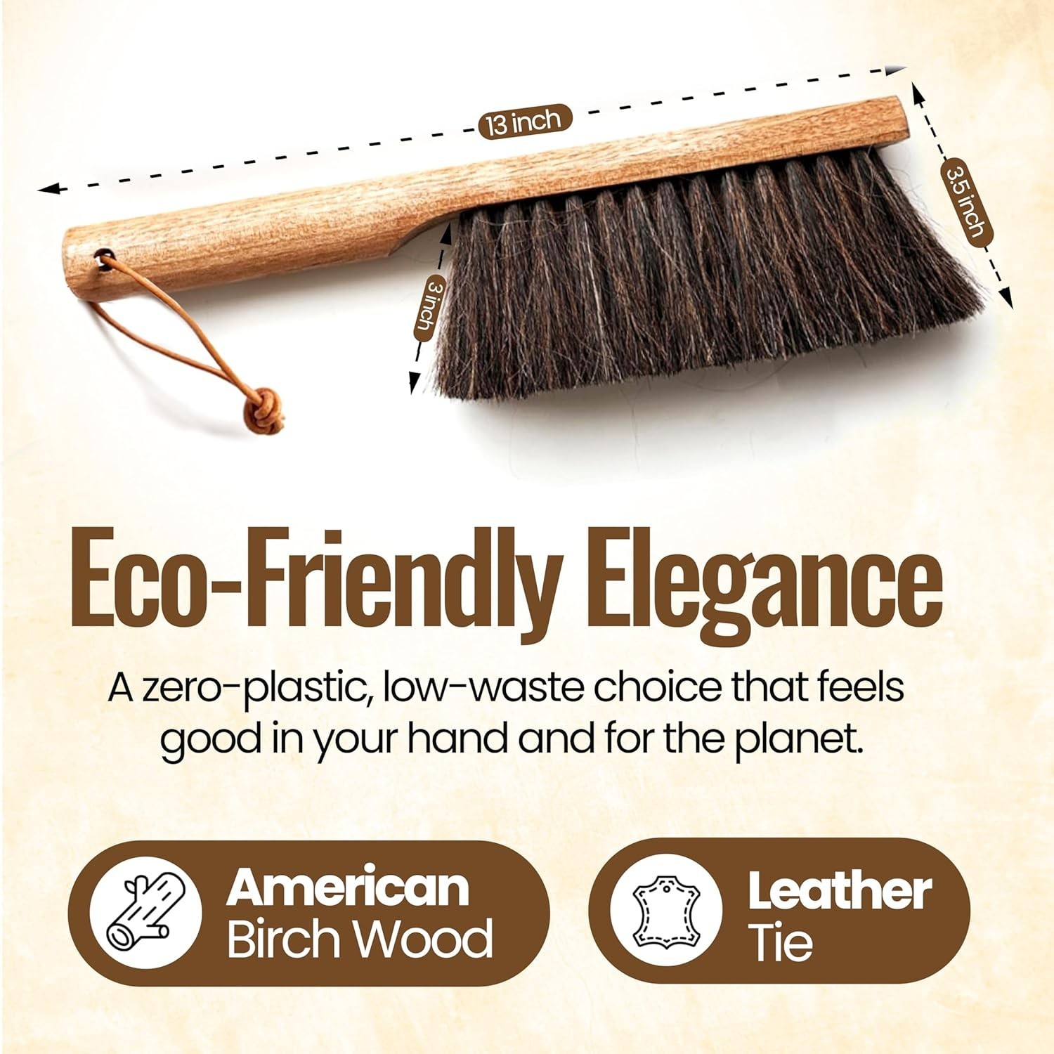 Dustpan Bench Woodworking Brush-USA 13 inch Horsehair Brushes are Used Counter