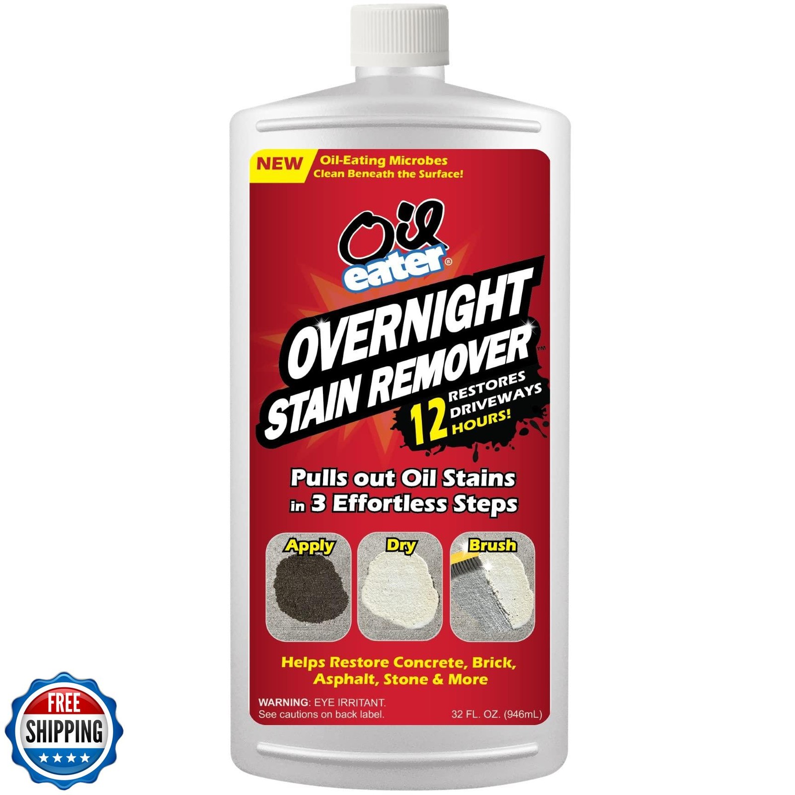 Overnight Stain Remover for Cleaning Oil Stains on Concrete, Driveway, Pavers