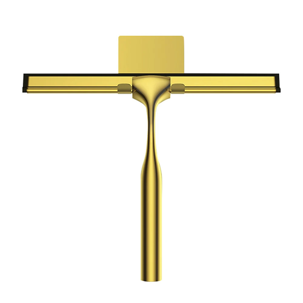All-Purpose Shower Squeegee 10” Golden Color Silicone Scrape Stainless Steel Ha