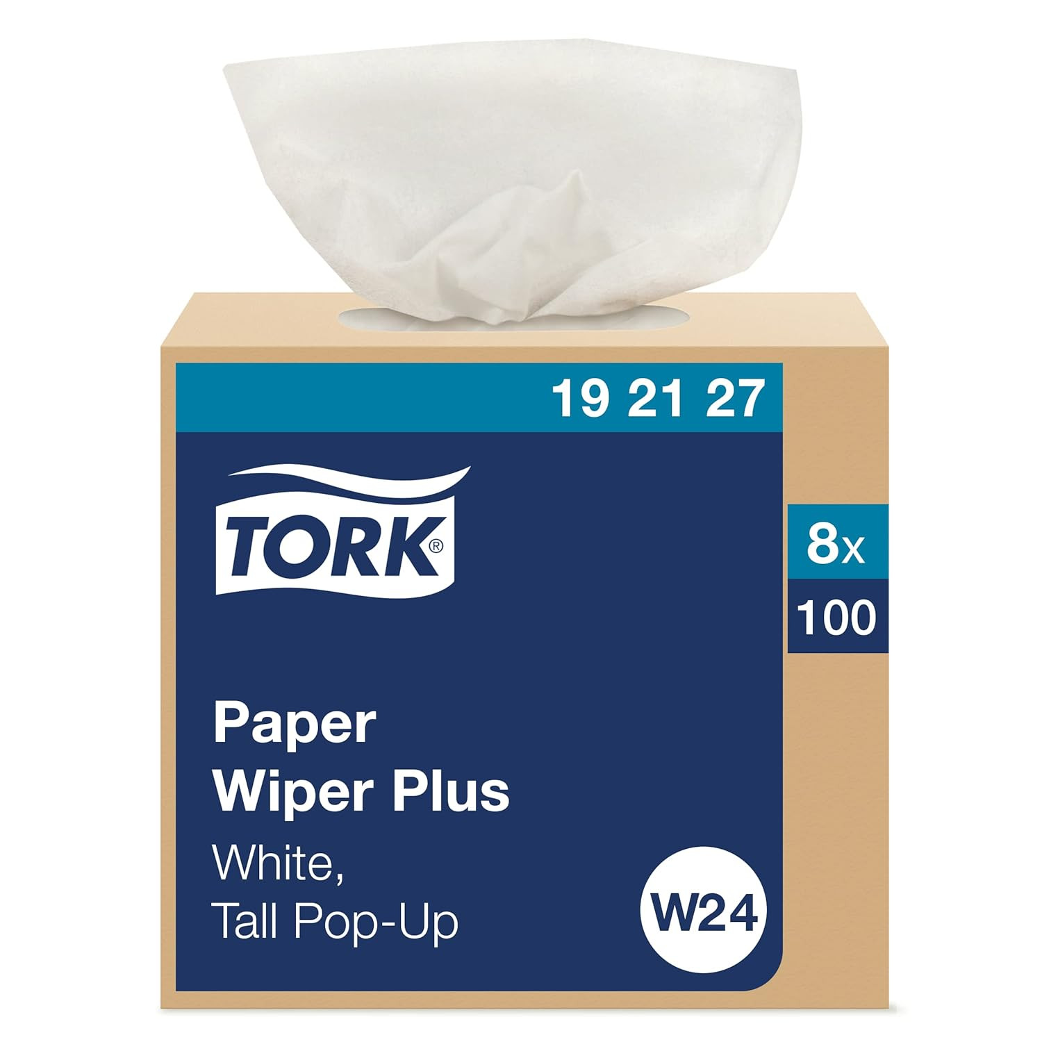 Paper Wiper plus White W24, Pop-Up Box, 8 X 100 Sheets, 192127