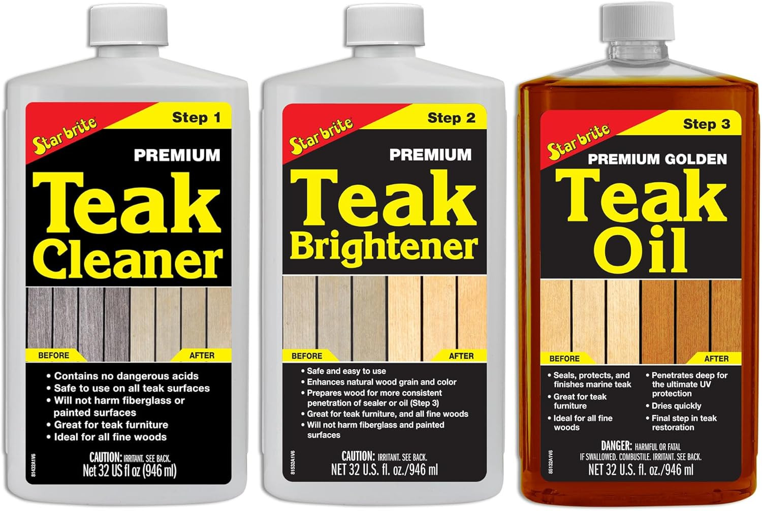 Premium Teak Brightener – Enhances Natural Wood Grain & Restores Tone & Color Wh