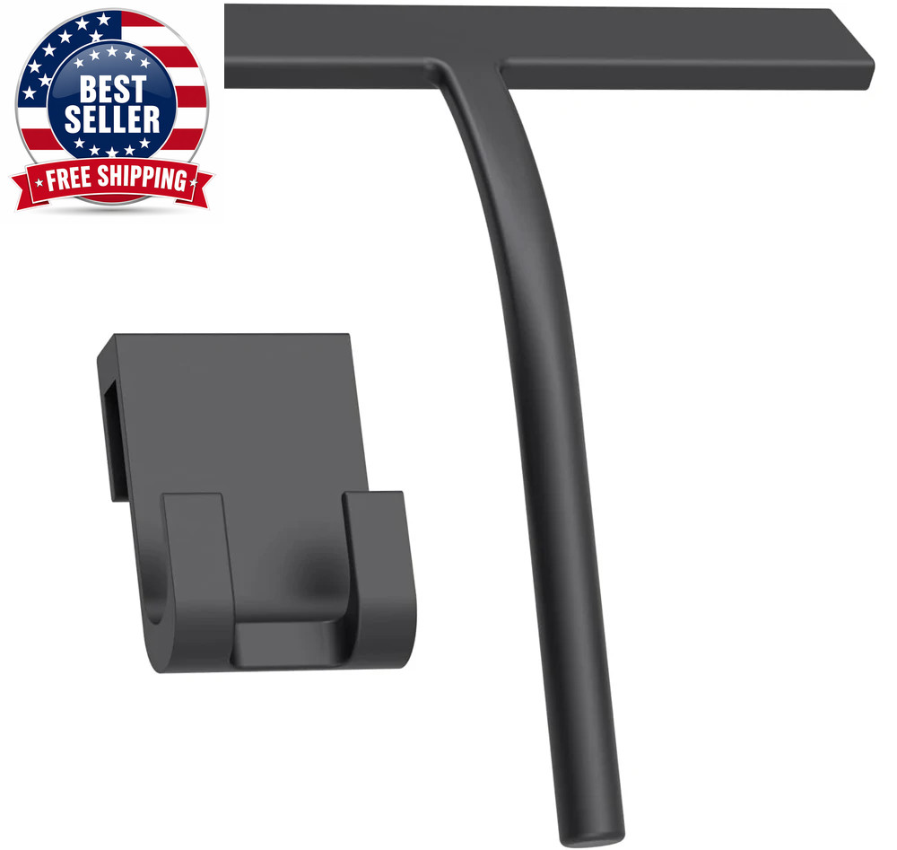 Matte Black Silicone Squeegee Streak Free Cleaning Shower Squeegee for Glass Bat