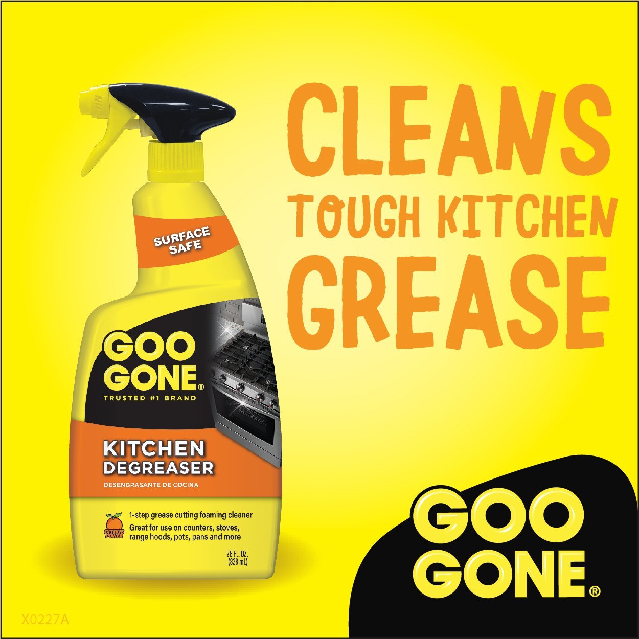 28 Fl Oz Kitchen Degreaser Yellow Black Fast Acting Cleaner for Grease Grime