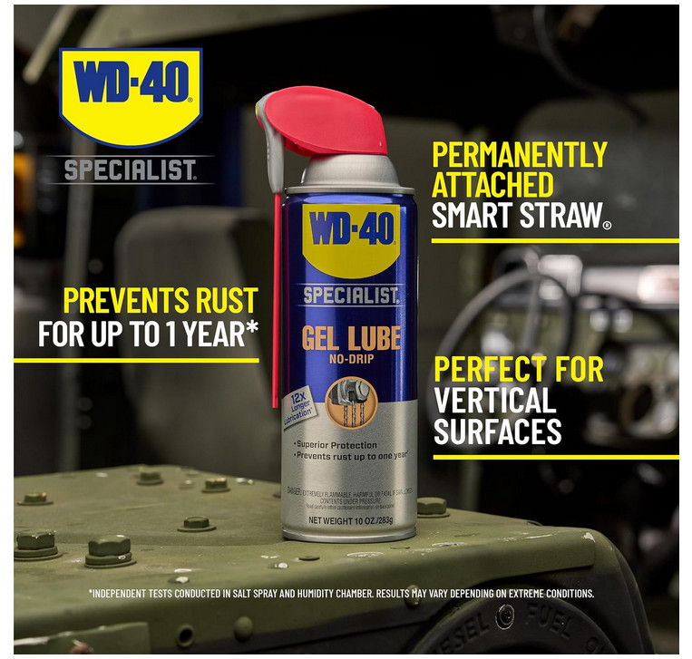 WD-40 Specialist Gel Lube with Smart Straw Sprays 2 Ways, Twin Pack, 10oz can