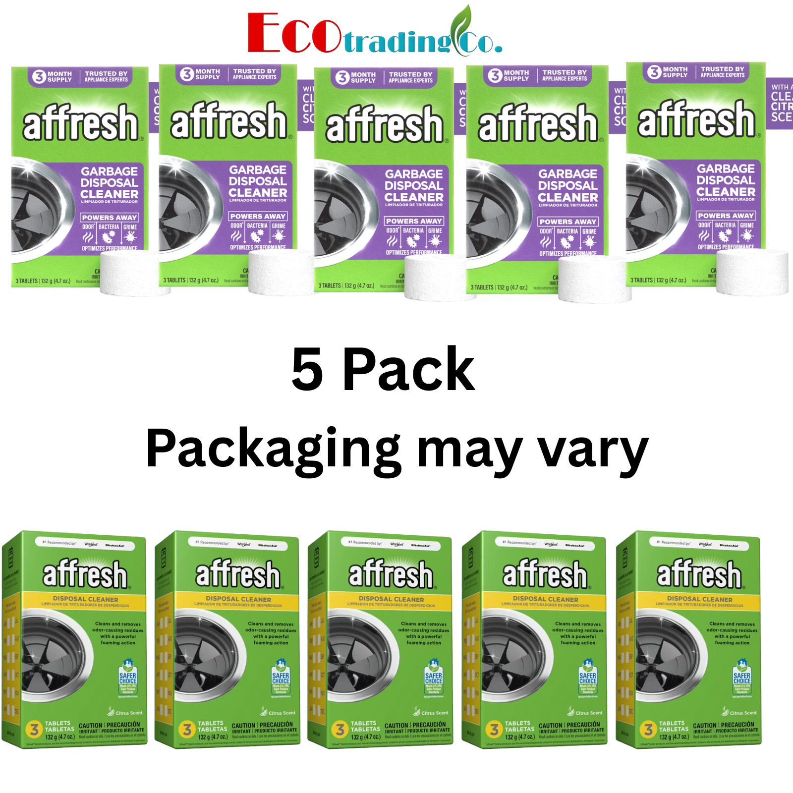 Affresh Garbage Disposal Cleaner, Removes Odor-Causing Residues, 3 count- 5 Pack
