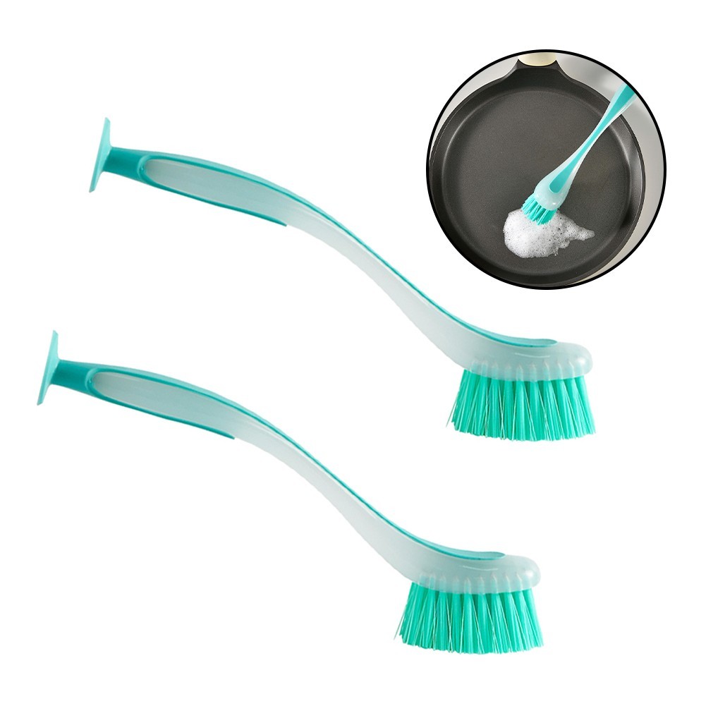 2Pcs Kitchen Pot Brush Set for Heavy Duty Dish and Sink Cleaning 9.84 Inch