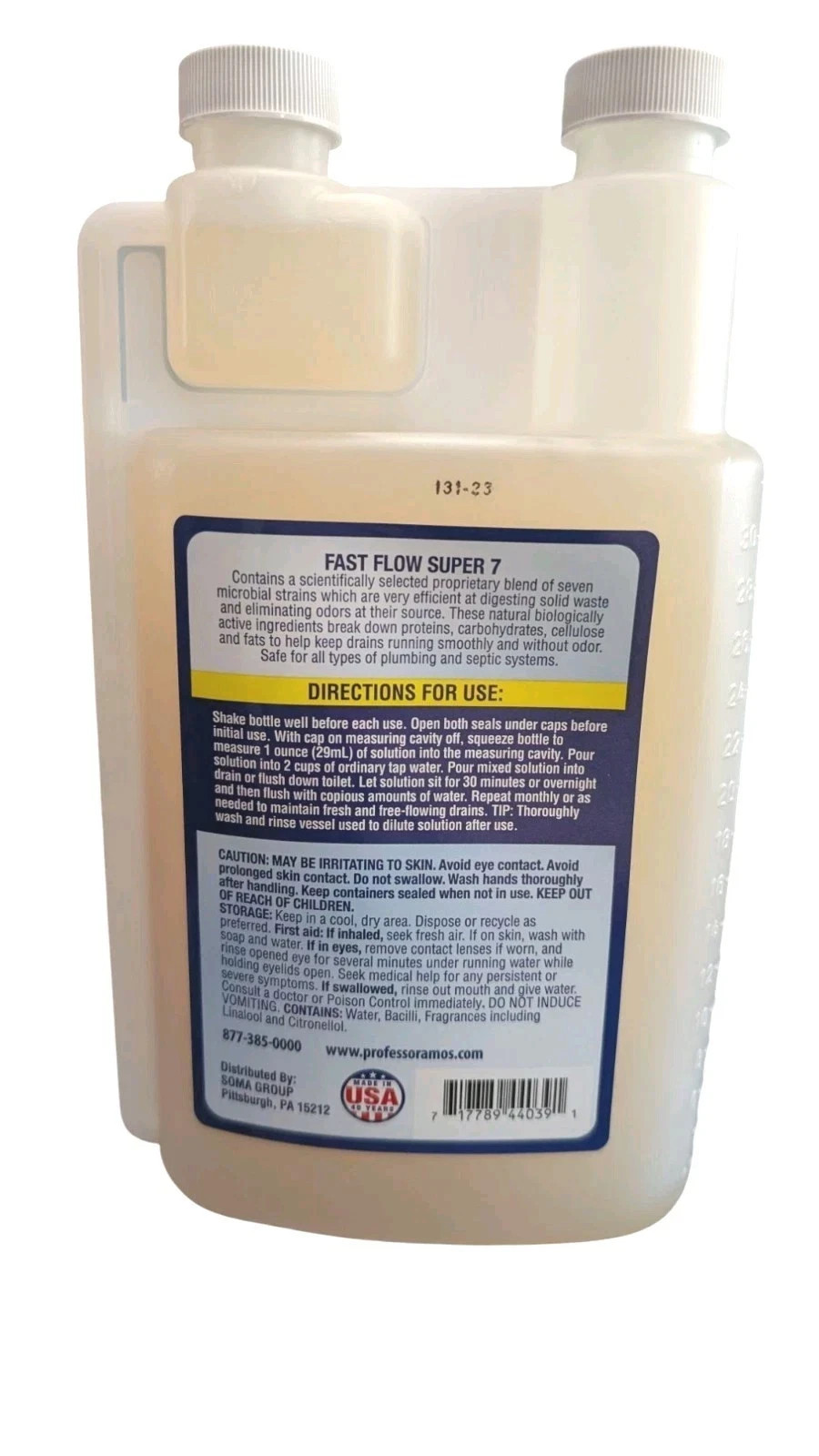 Professor Amos’ Fast Flow Super 7 Microbial Drain Cleaner Clean Lemon 32 FL Oz.
