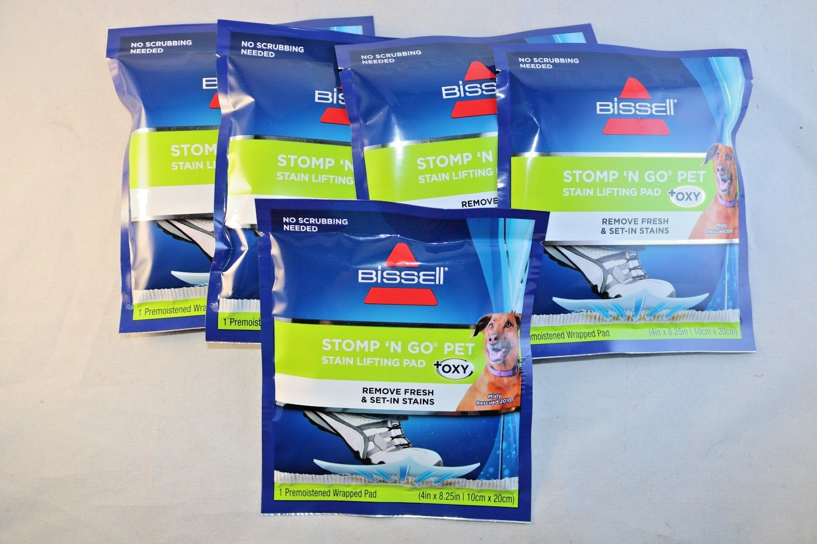 Bissell Stomp ‘n Go Pet Stain Pads OXY 5 Pack Easily Clean Refresh Carpet Stains