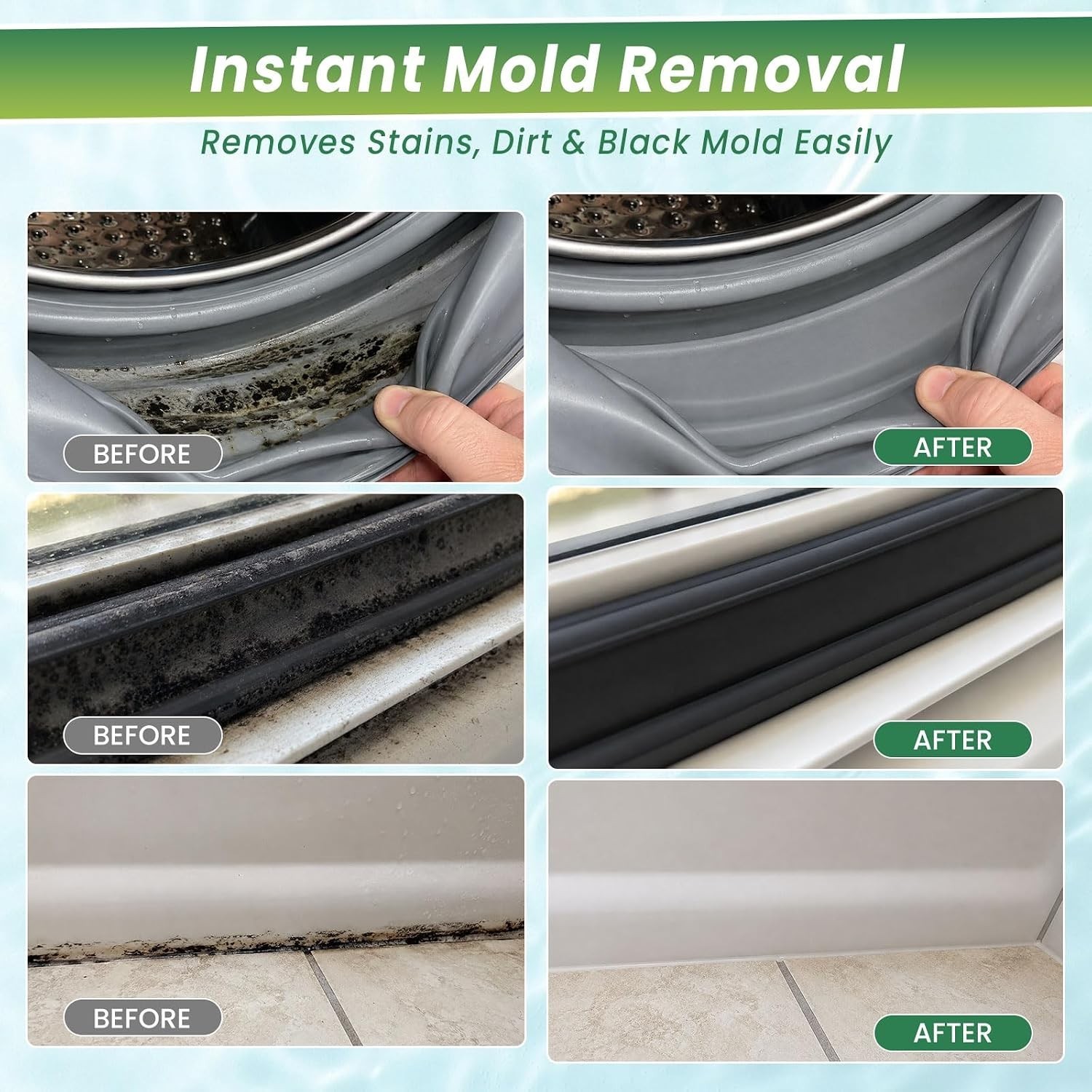 Mold-Stain Remover Gel for Washing Machine Seal & Bathroom – Low Odor Gel for…