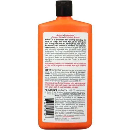 Permatex 25122 Fast Orange Citrus Scent Fine Pumice Hand Cleaner 15 oz.