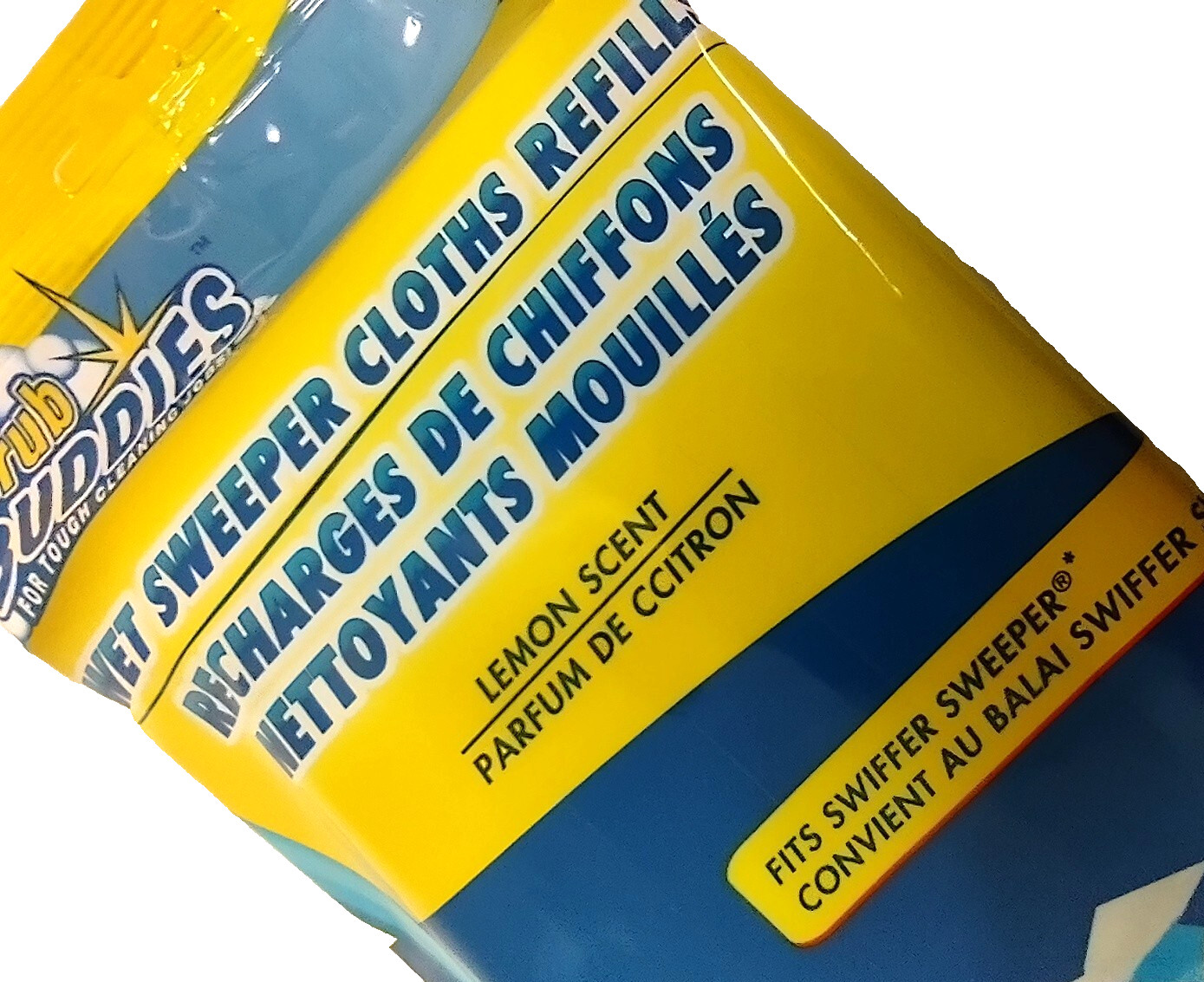 5 X 20-ct. Total Scrub Buddies Lemon Wet Sweeper Mopping Cloth Refills SEALED