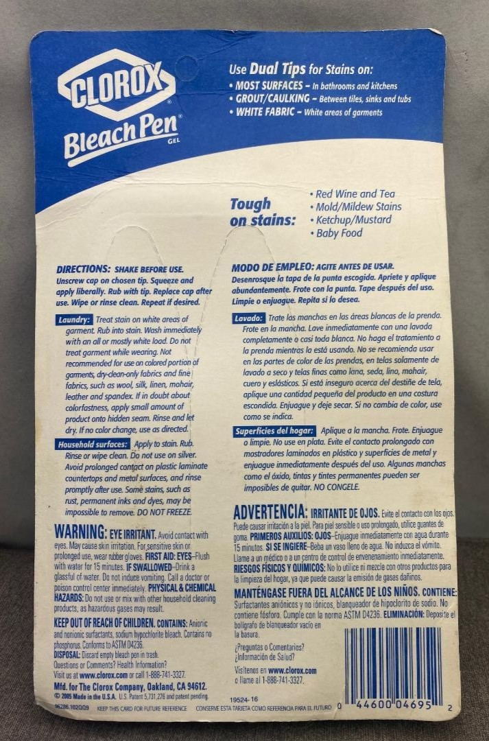 New Clorox Bleach Pen Twin Pack Bathroom Kitchen Cleaning Dual Tips Discontinued