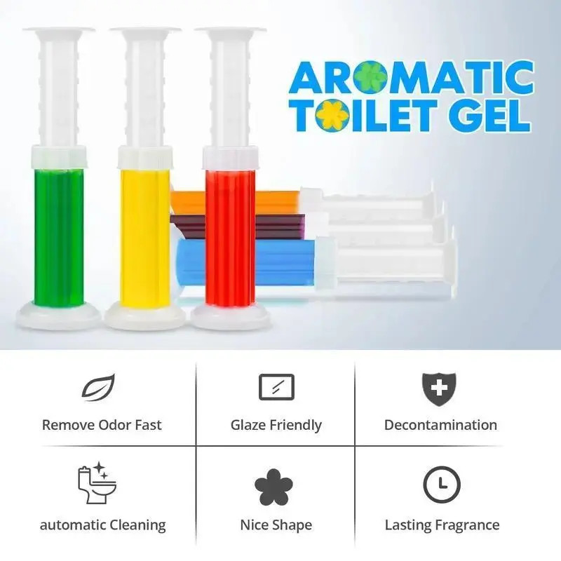 Toilet Gel Stamp Box – 3 Tubes of Deodorizing Flower Scent Freshener