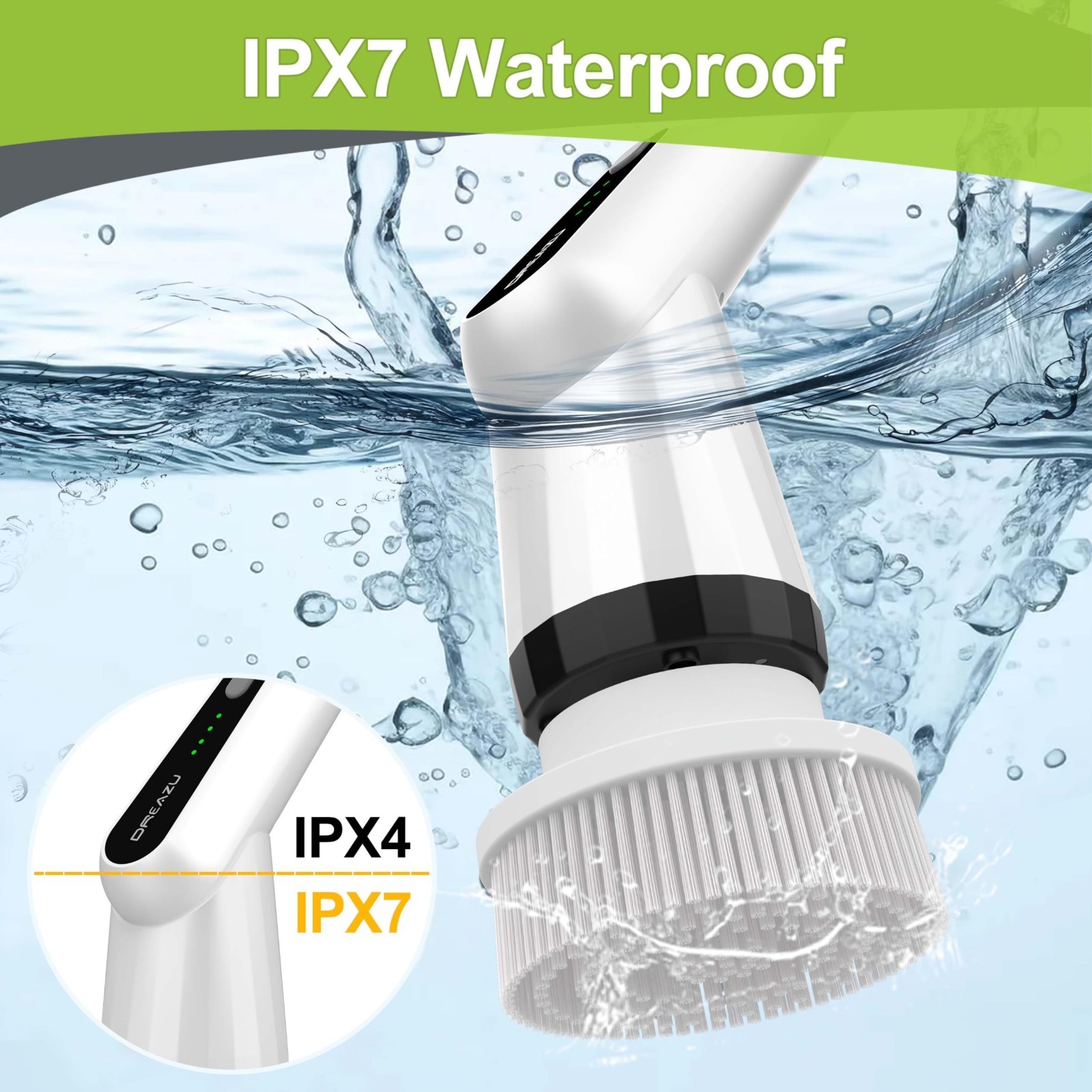 10-in-1 Electric Spin Scrubber with Long Handle, High-Torque Cleaning Brush for