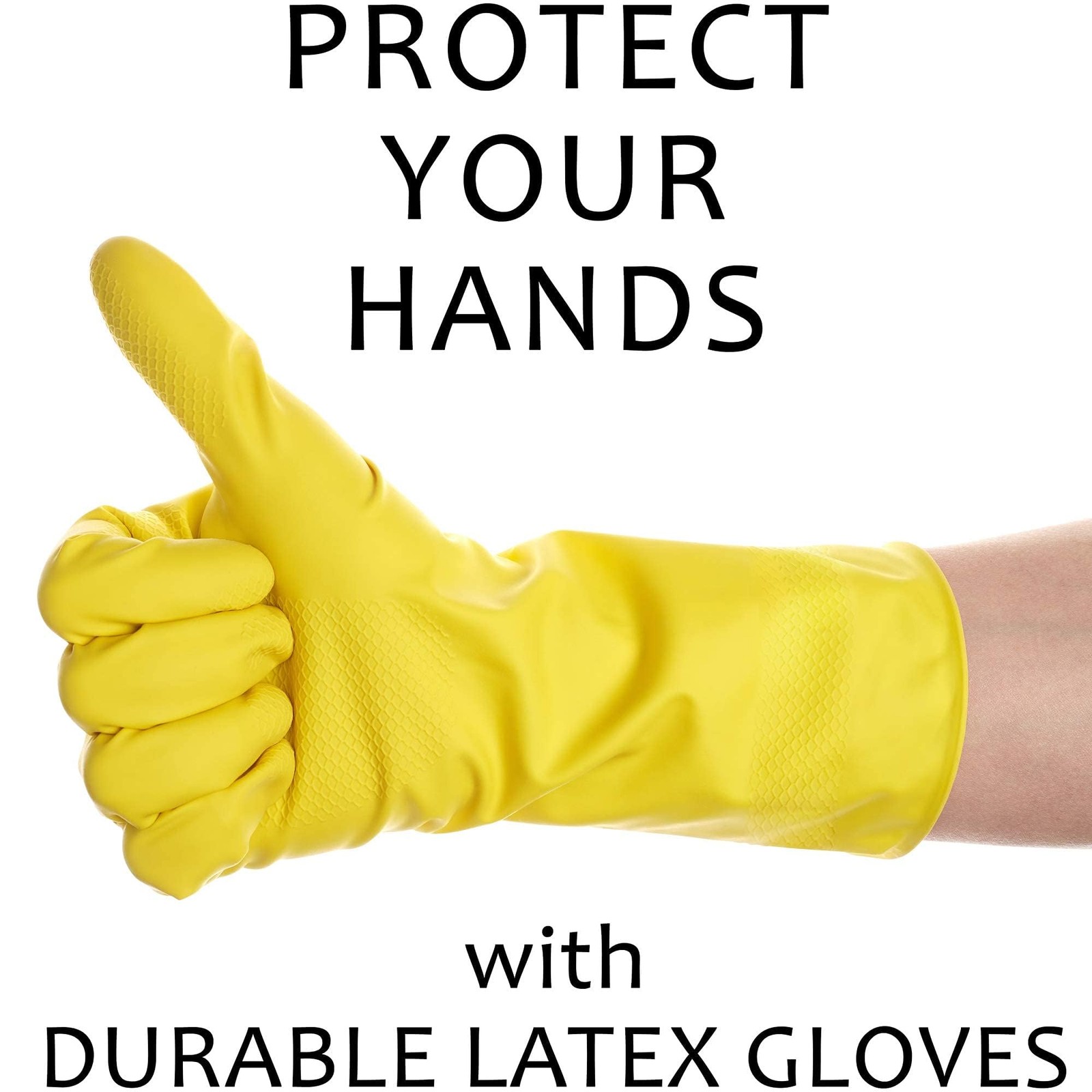 SteadMax 1 Pair Cleaning Gloves, Reusable Natural Rubber Dish Small, Yellow