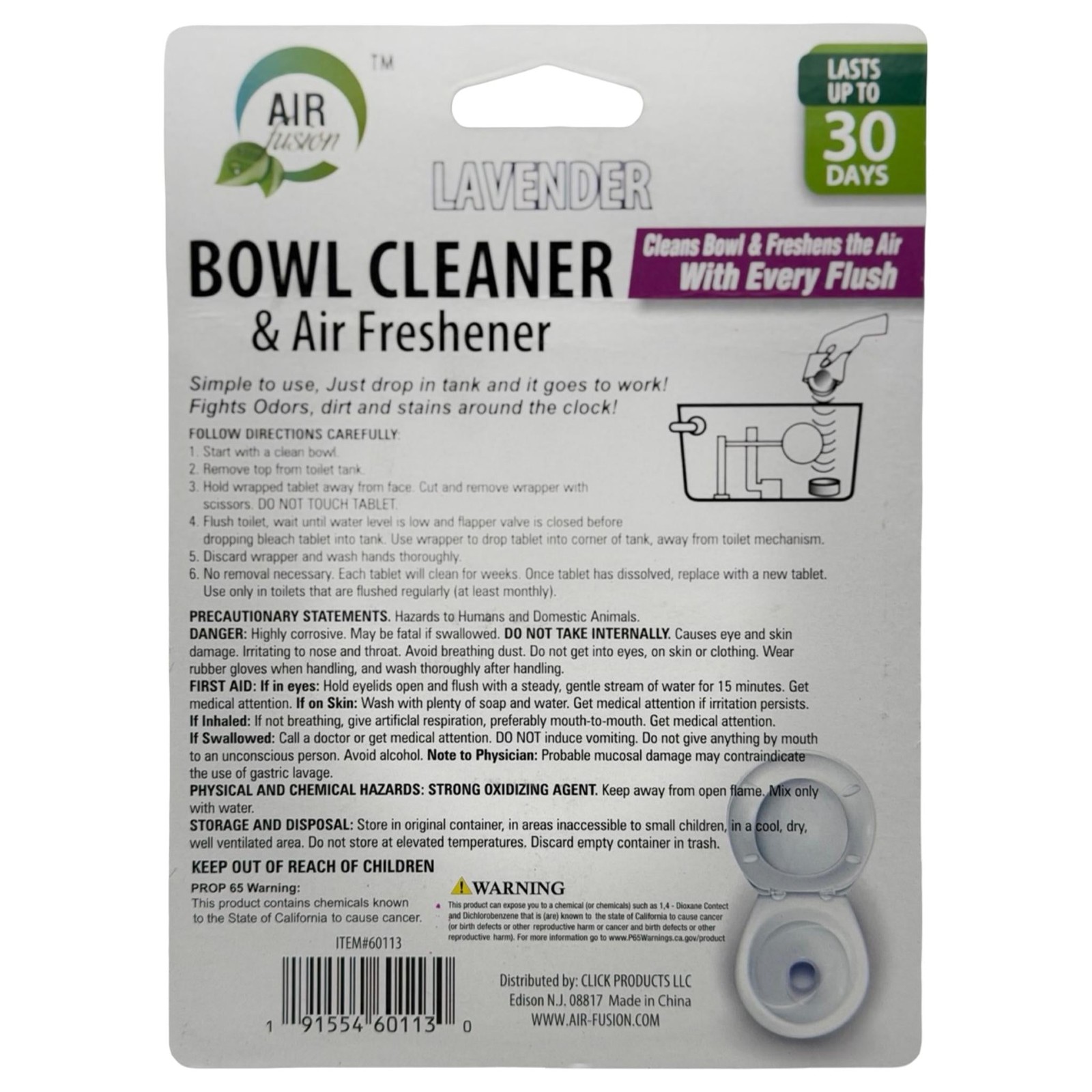 8 Count Lavender Toilet Bowl Cleaner & Air Freshener – Lasts 30 Days