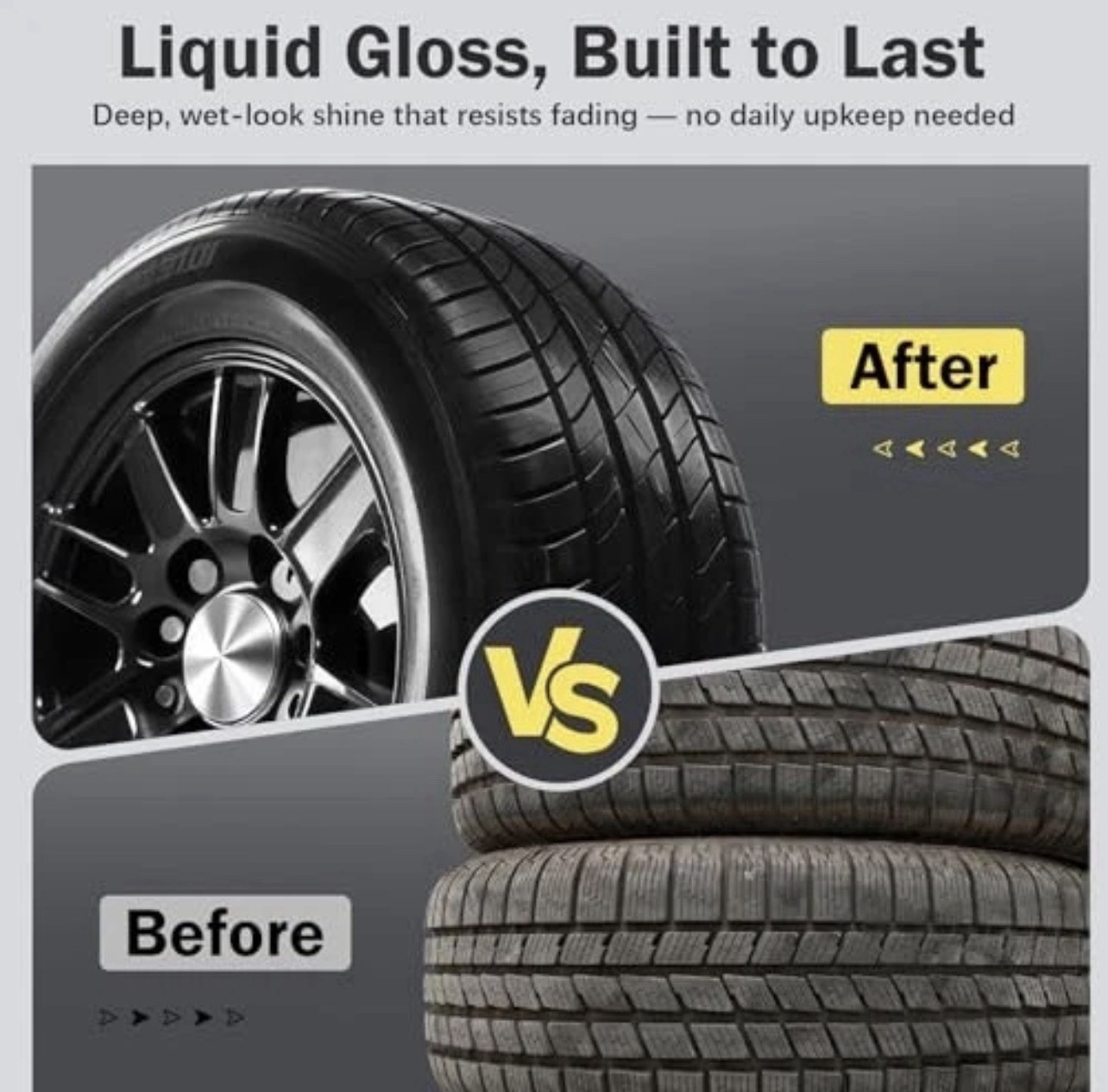 Tire Shine Spray & Dressing – 17.6oz Water-Based Dressing with Applicator Pad |
