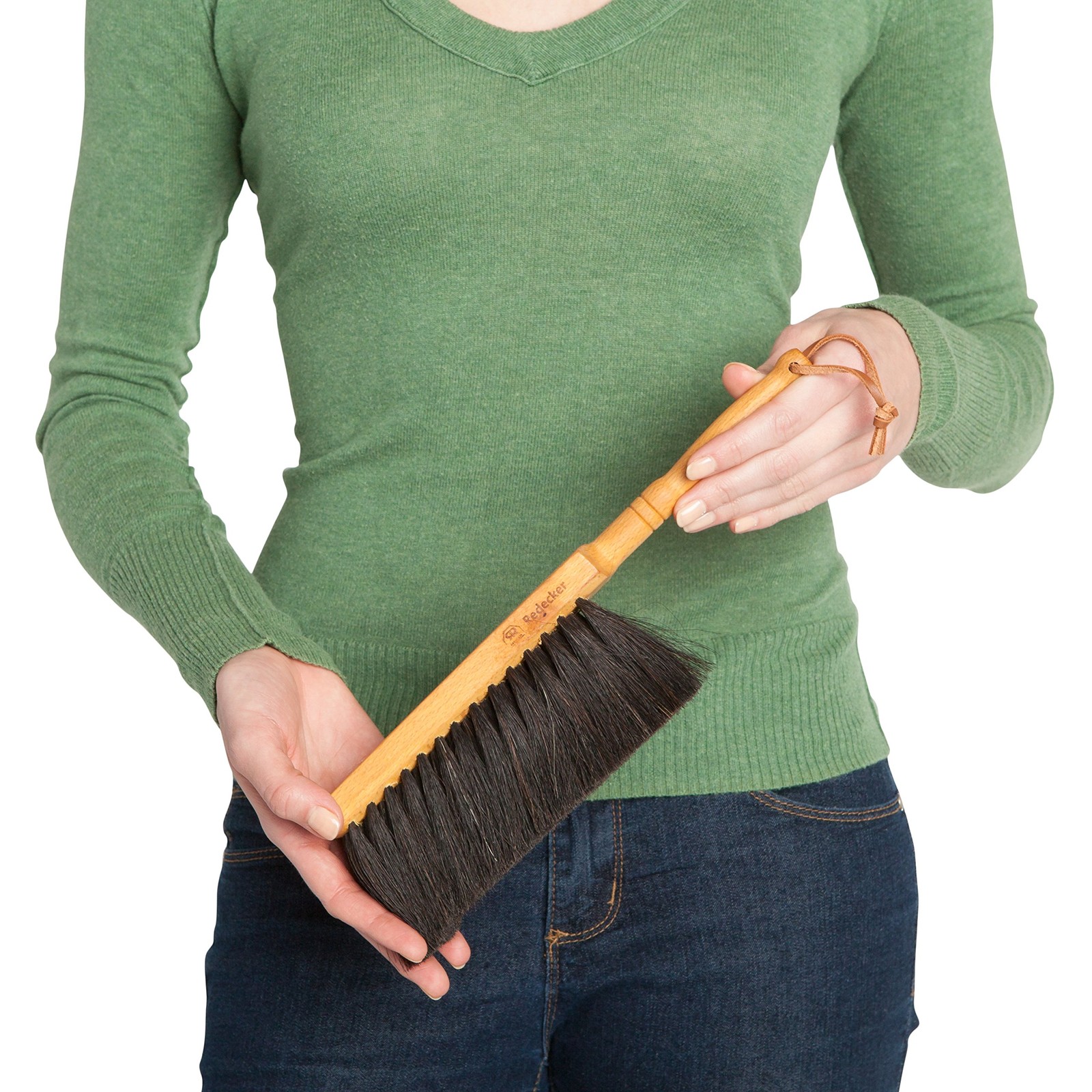 REDECKER Horsehair Fiber Hand Brush and Dust Pan Set – Wooden Broom and Dustp…