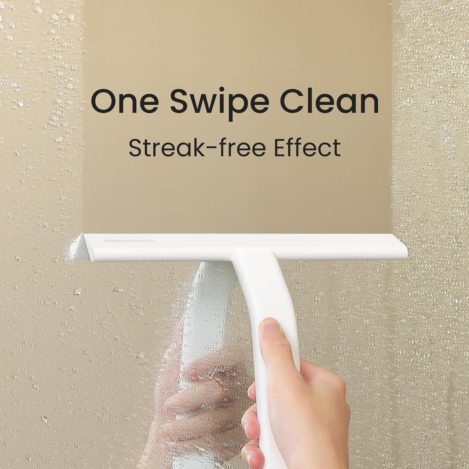 Dancemoon Justhang Shower Squeegee for Glass Doors, All-In-One Piece Silicone Sq
