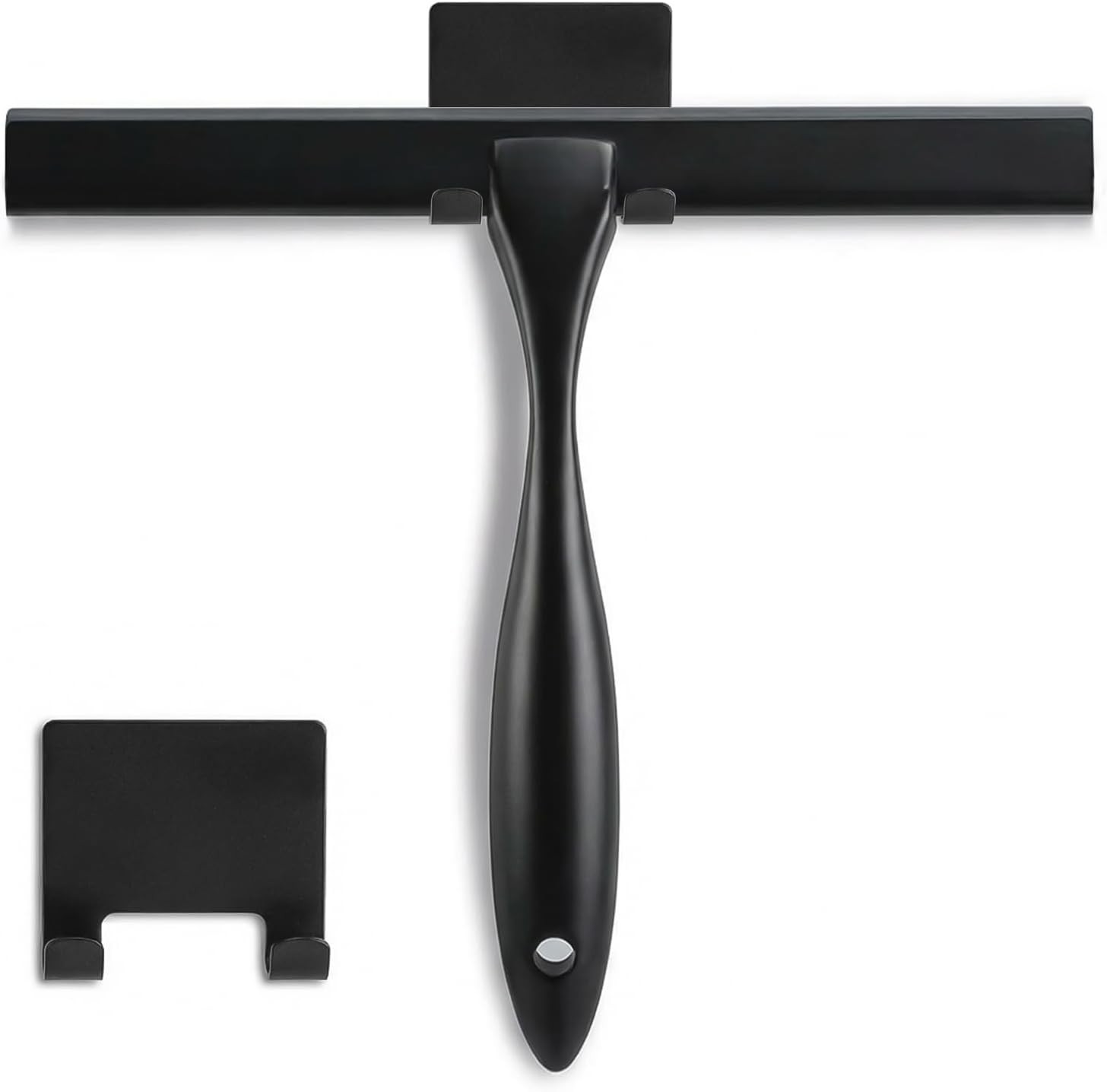 10-Inch Matte Black Squeegee, All-Purpose Stainless Steel Squeegee for Bathroom