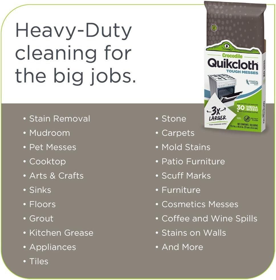 ® Tough Messes – Plant-Based, Gentle, Plastic-Free Cleaning Wipes for Home & Kit