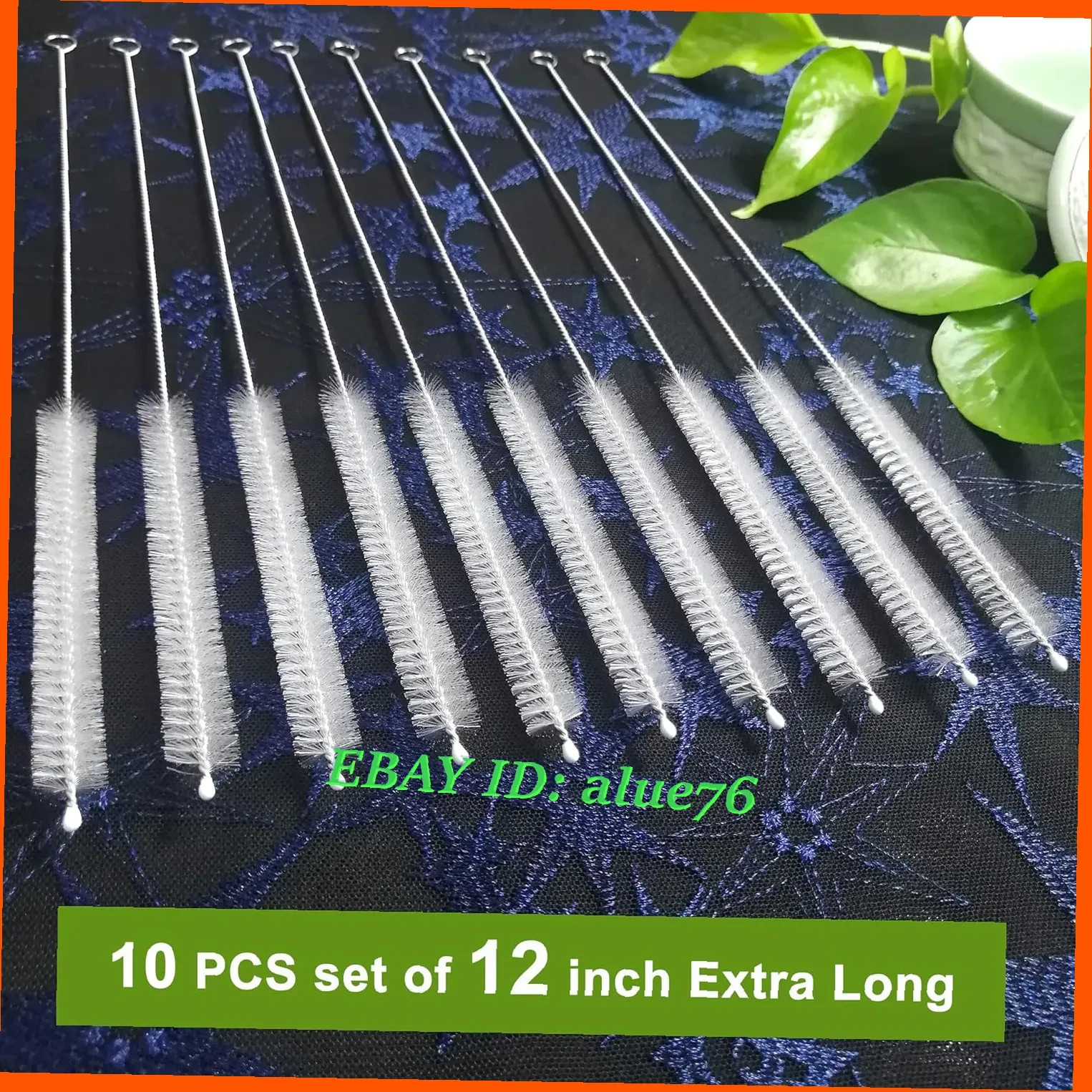 Extra Long Straw Cleaner Brush 12in, Wide 12mm Pipe Cleaner for Bottle Cup 10Pk