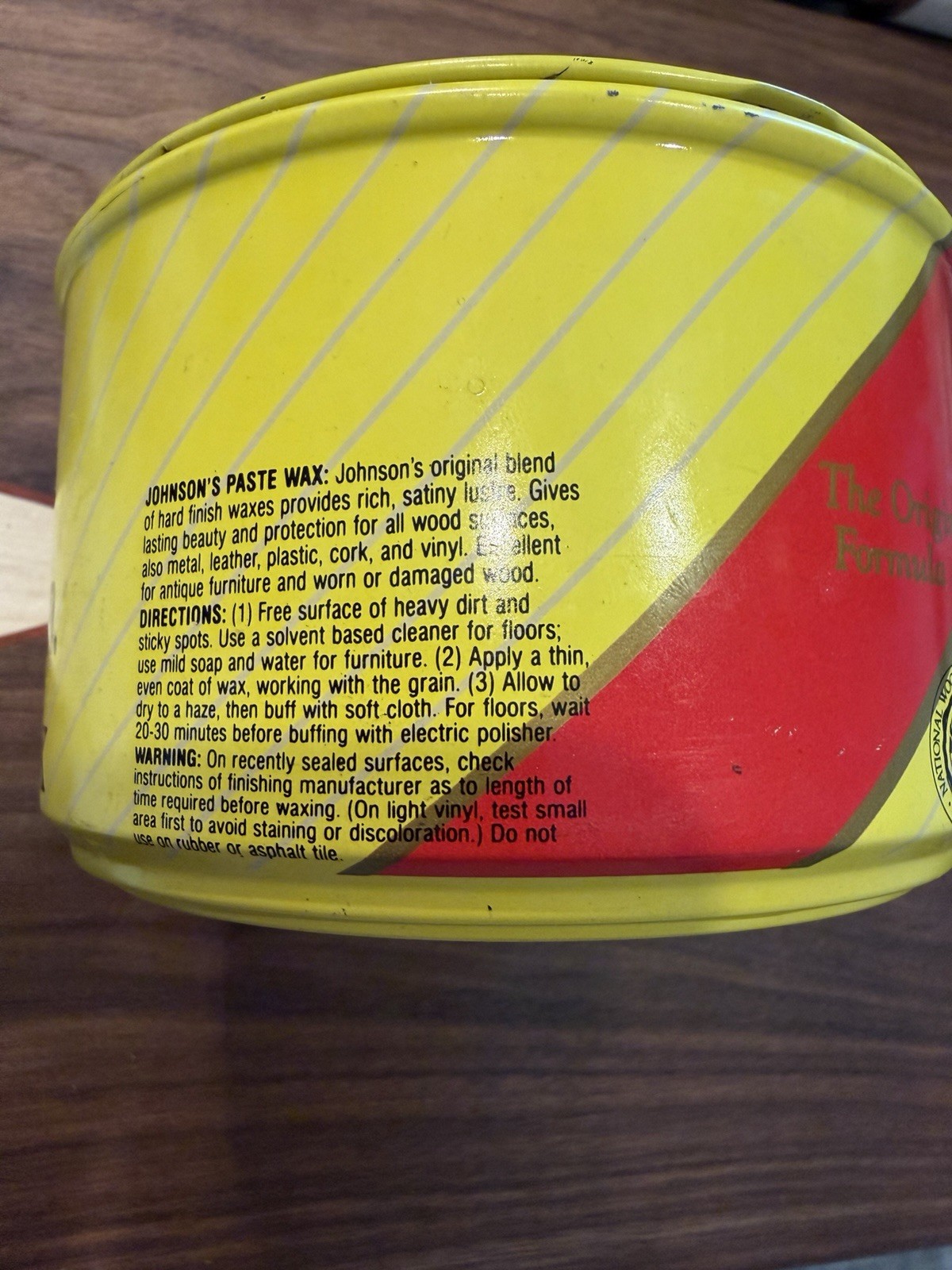 SC Johnson Wood Paste Wax Original Formula 16oz OPEN 100+% Full