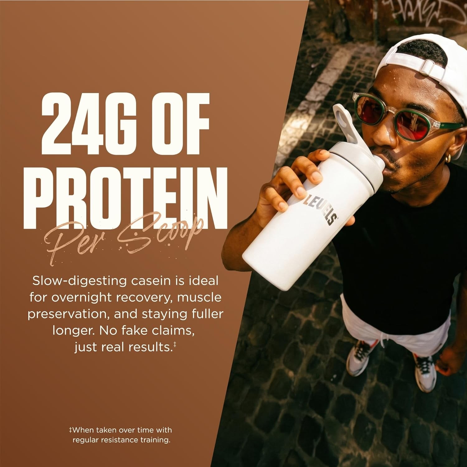 Levels 100% Micellar Casein Protein, Hormone Free, Chocolate, 2LB