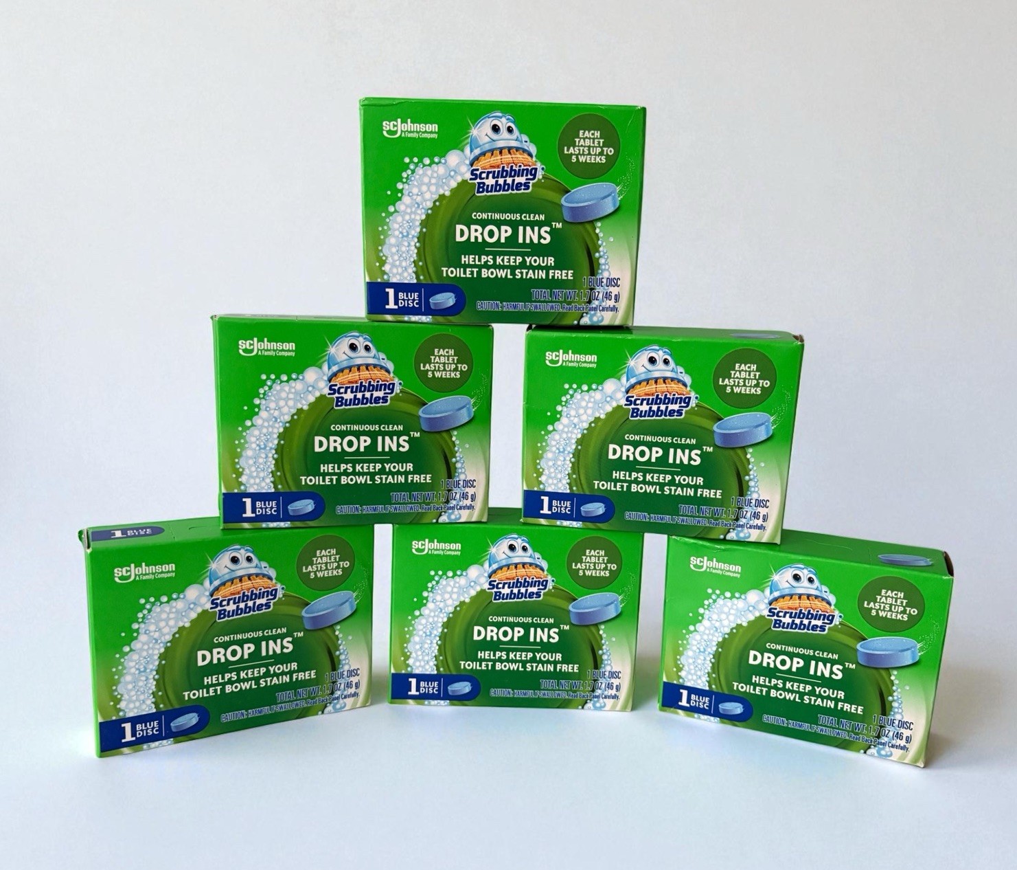 Scrubbing Bubbles Vanish Drop-Ins Toilet Cleaning Tablet 1 each Lot of 6 New!