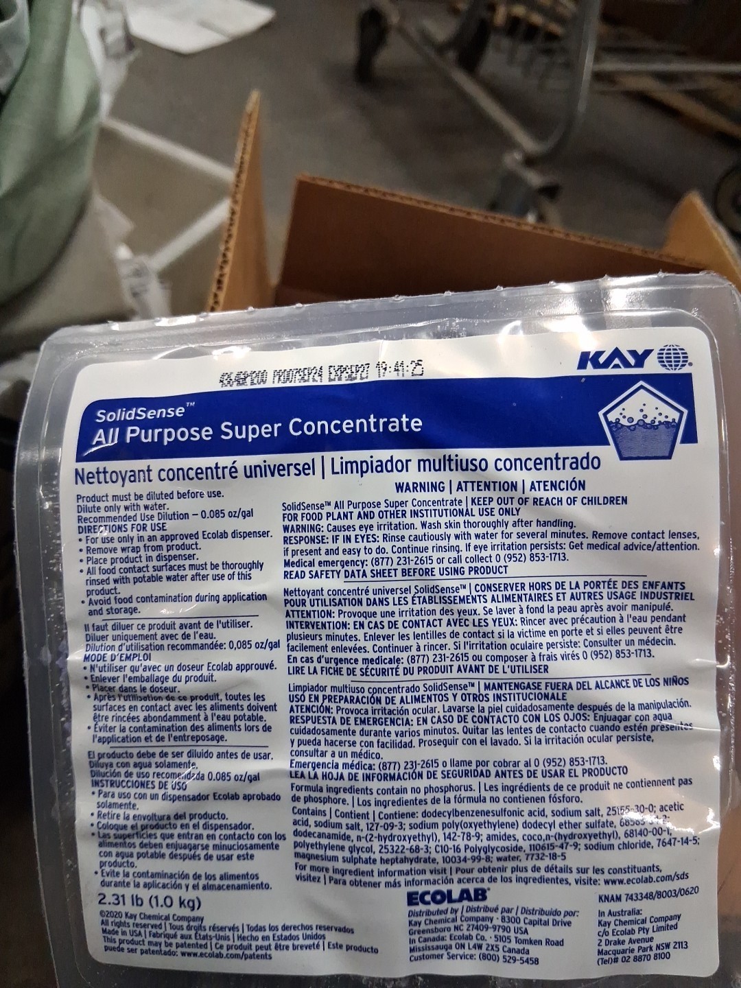 Kay SuperSense All Purpose Suoer Concentrate Cleaner Box Of Four 2.31 lb per