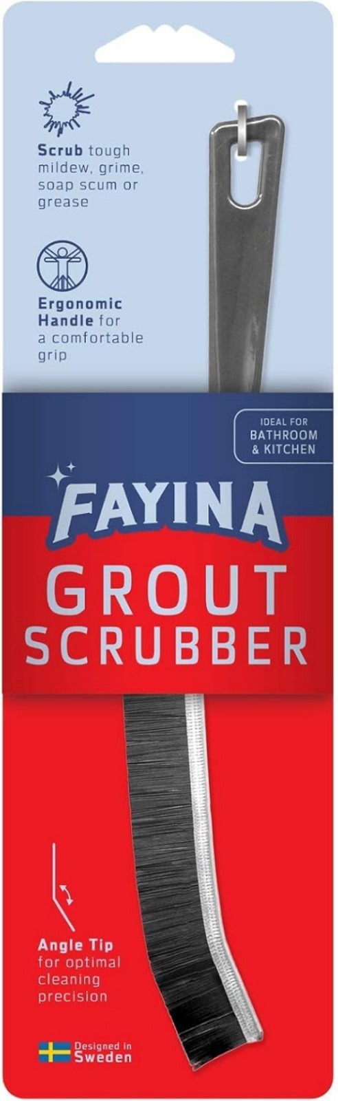 Grout Cleaner Scrub Brush Deep Tile Joints – Stiff Angled Bristles for Shower…