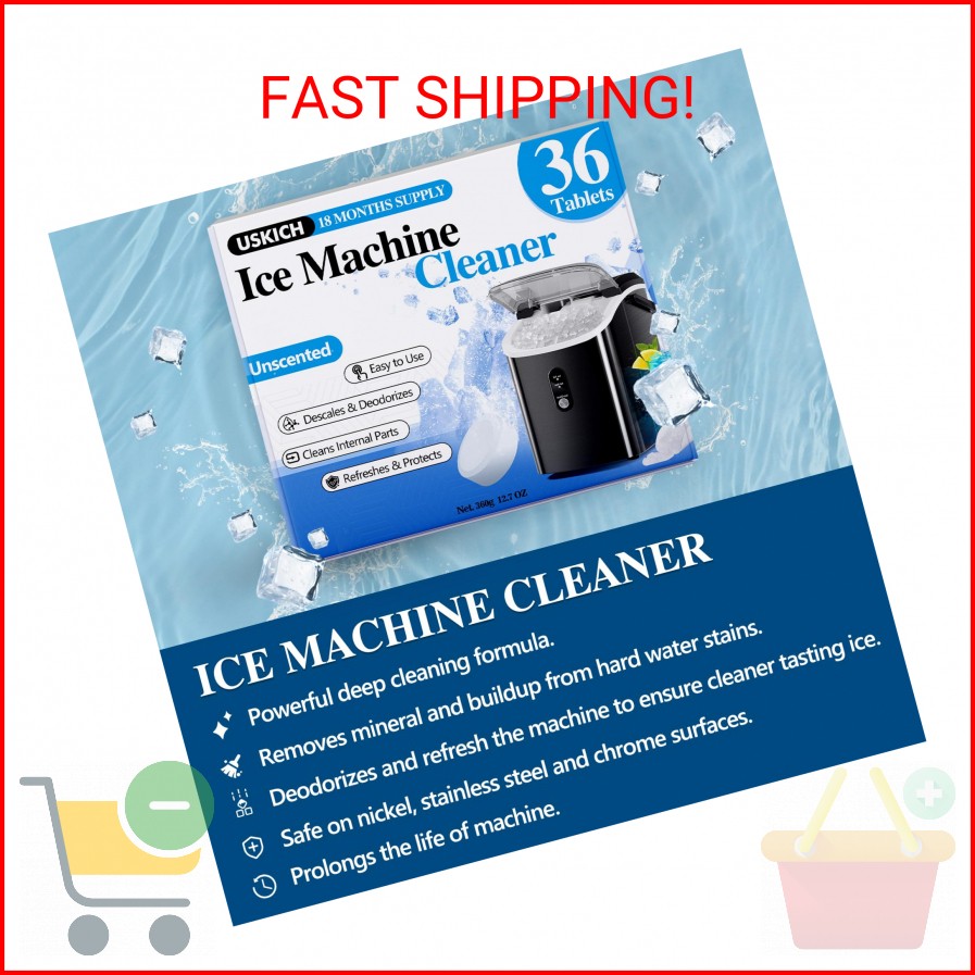 Ice Machine Cleaner Descaler Tablets-36Pack Ice Maker Cleaner Compatible with Fr
