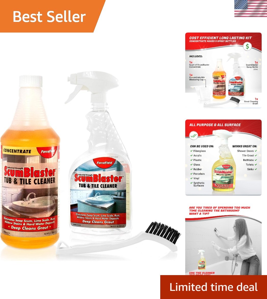 ScumBlaster: Industrial Strength Soap Scum & Tile Cleaner – Lemon Scent – 32oz
