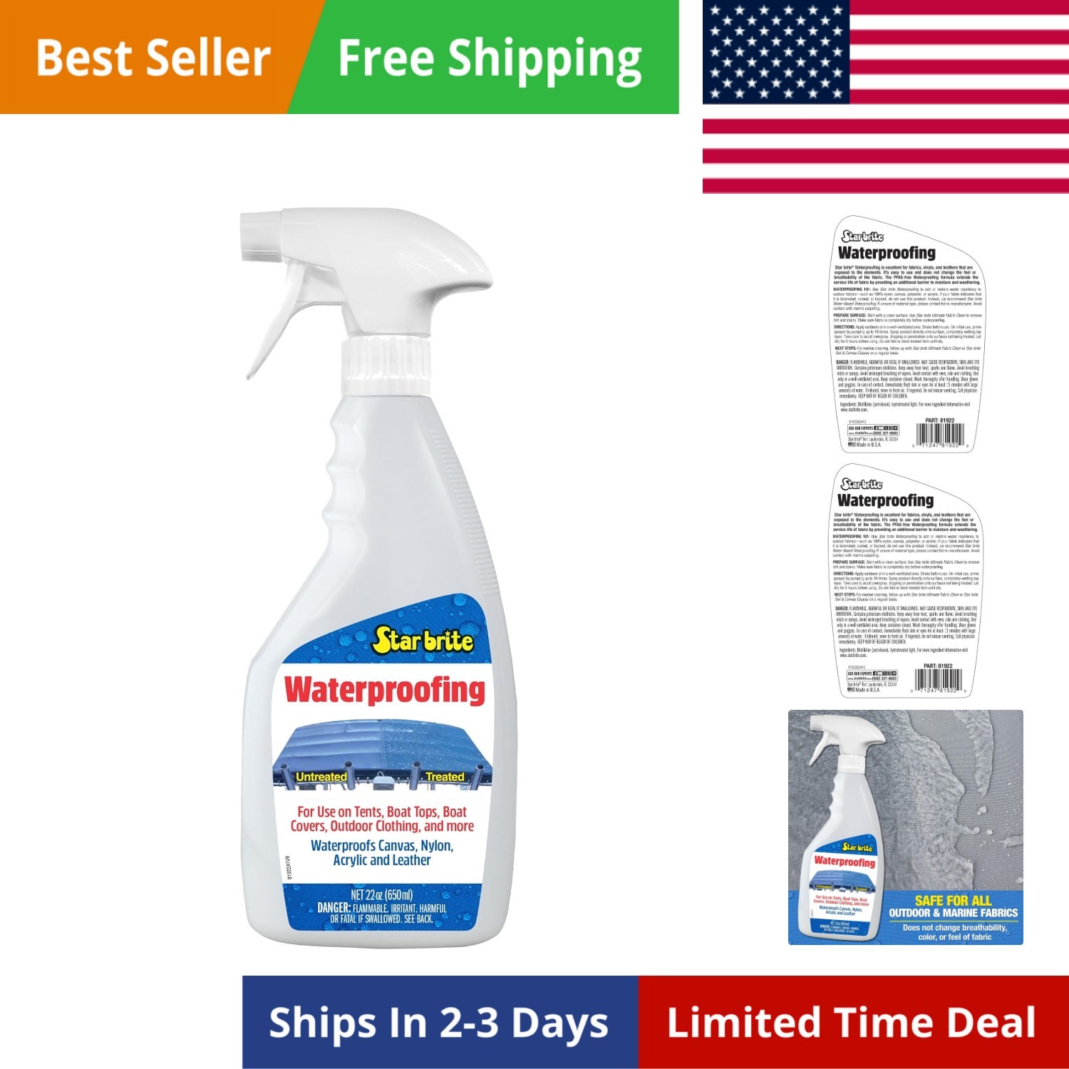 Waterproofing Spray, Waterproofer + Stain Repellent + UV Protection for Boat …