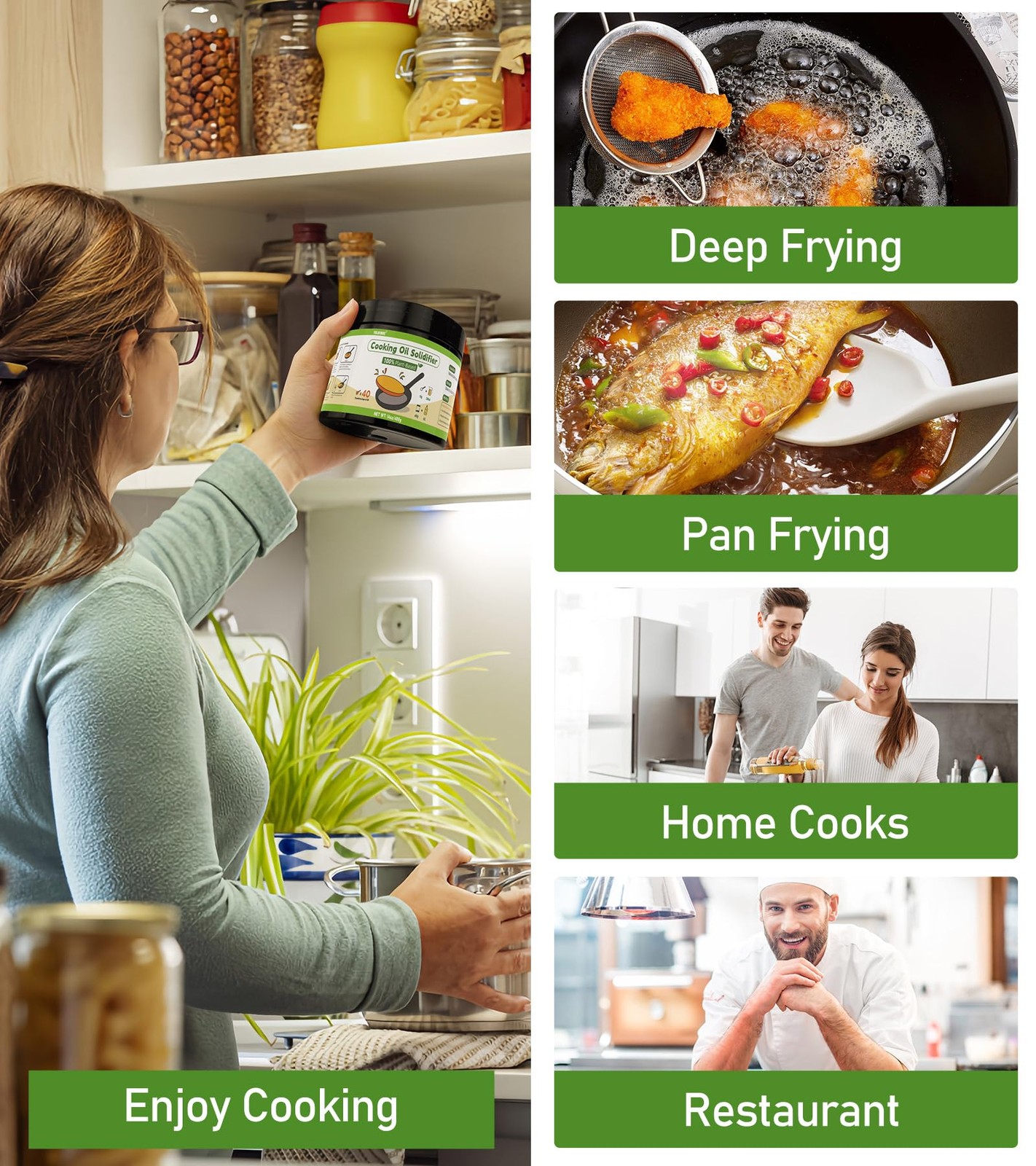 Cooking Oil Solidifier, Solidifies Up to 40 Cups from Mess, 100% Plant-Based …