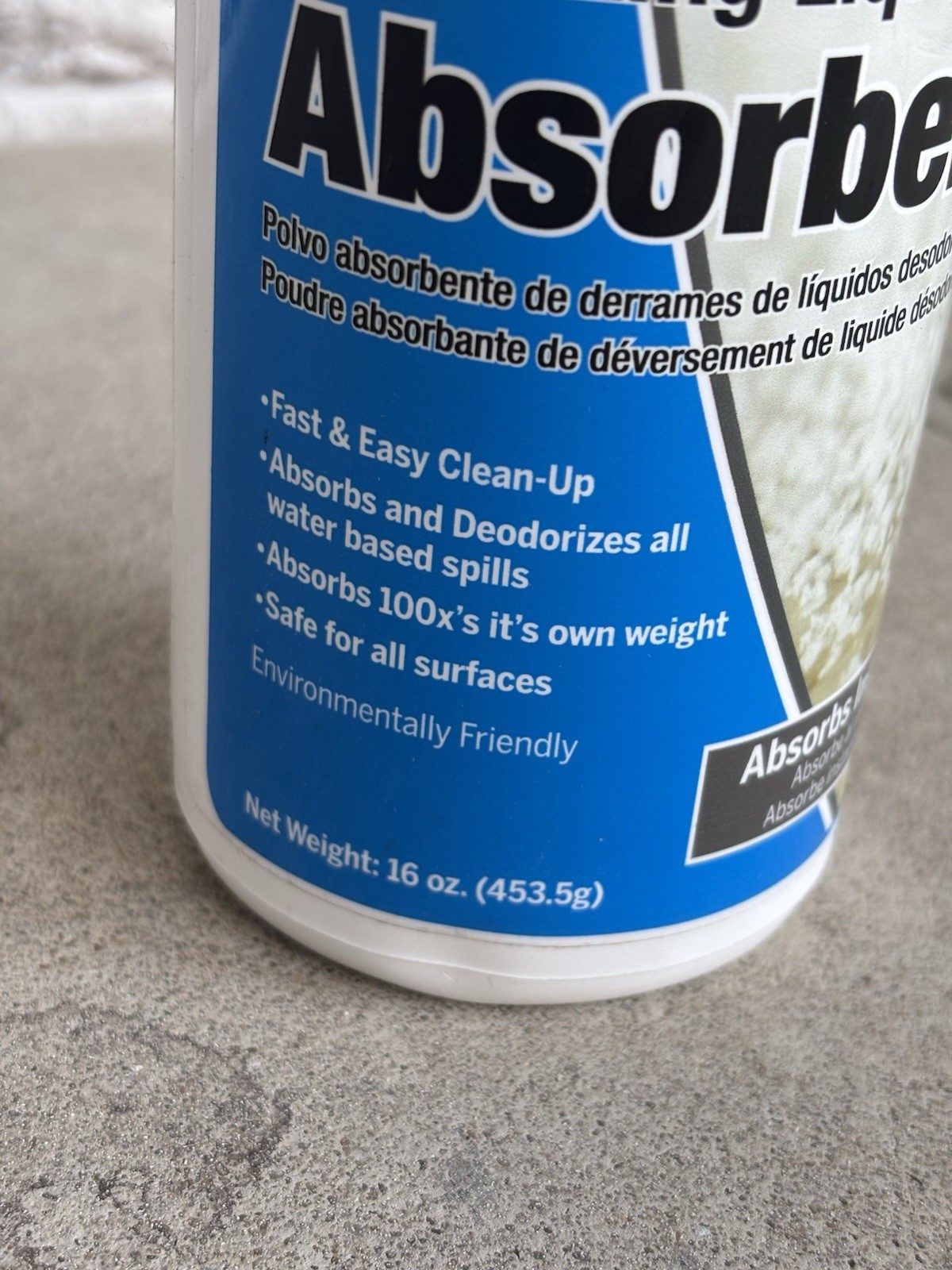 Health Gards Spill Absorbent & Deodorizer Powder 16 oz (453.5g) Fast Clean-Up