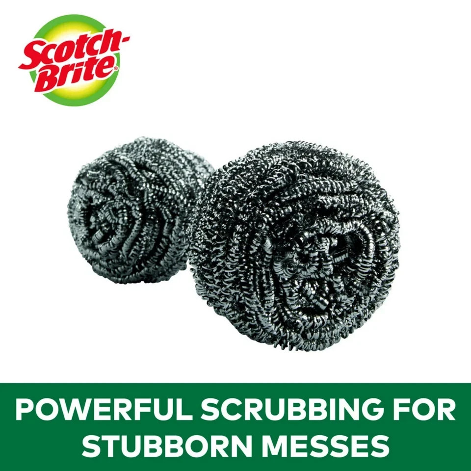 Scotch-Brite Stainless Steel Extra Large Scrubbers,16 count. Free Shipping