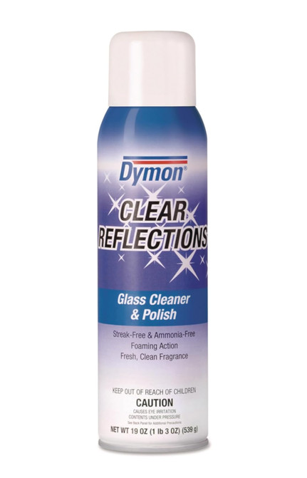 Dymon 38520 Clear Reflections Aerosol Mirror/Glass Cleaner, 19 oz, 12/Carton