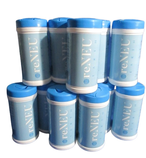 reNeu Earth Alcohol Single Daily Use 72 Wet Wipes 15.5 oz 75% Alcohol 14 x 17cm