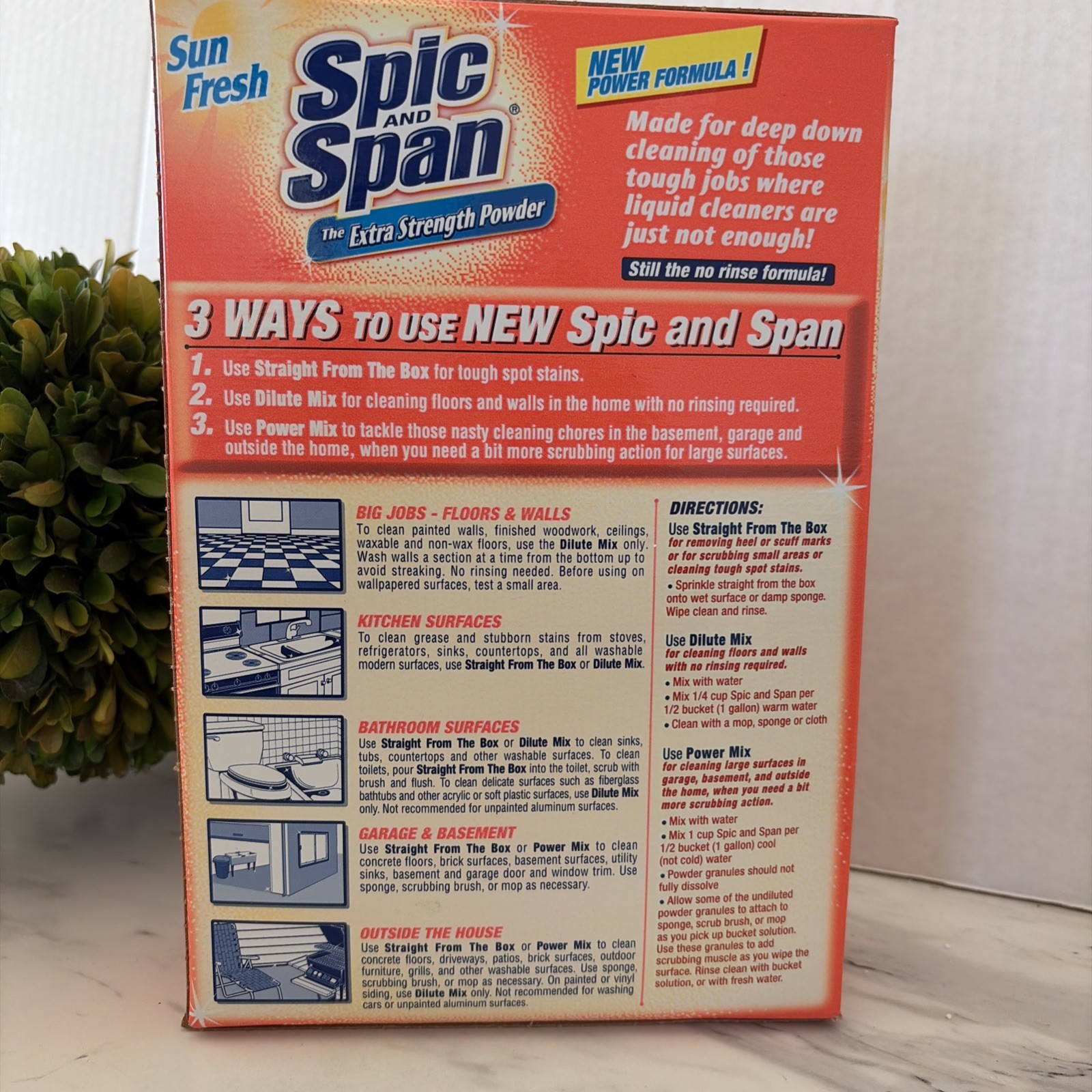 Spic and Span Extra Strength Powder SUN FRESH 27oz (1 Box) vintage