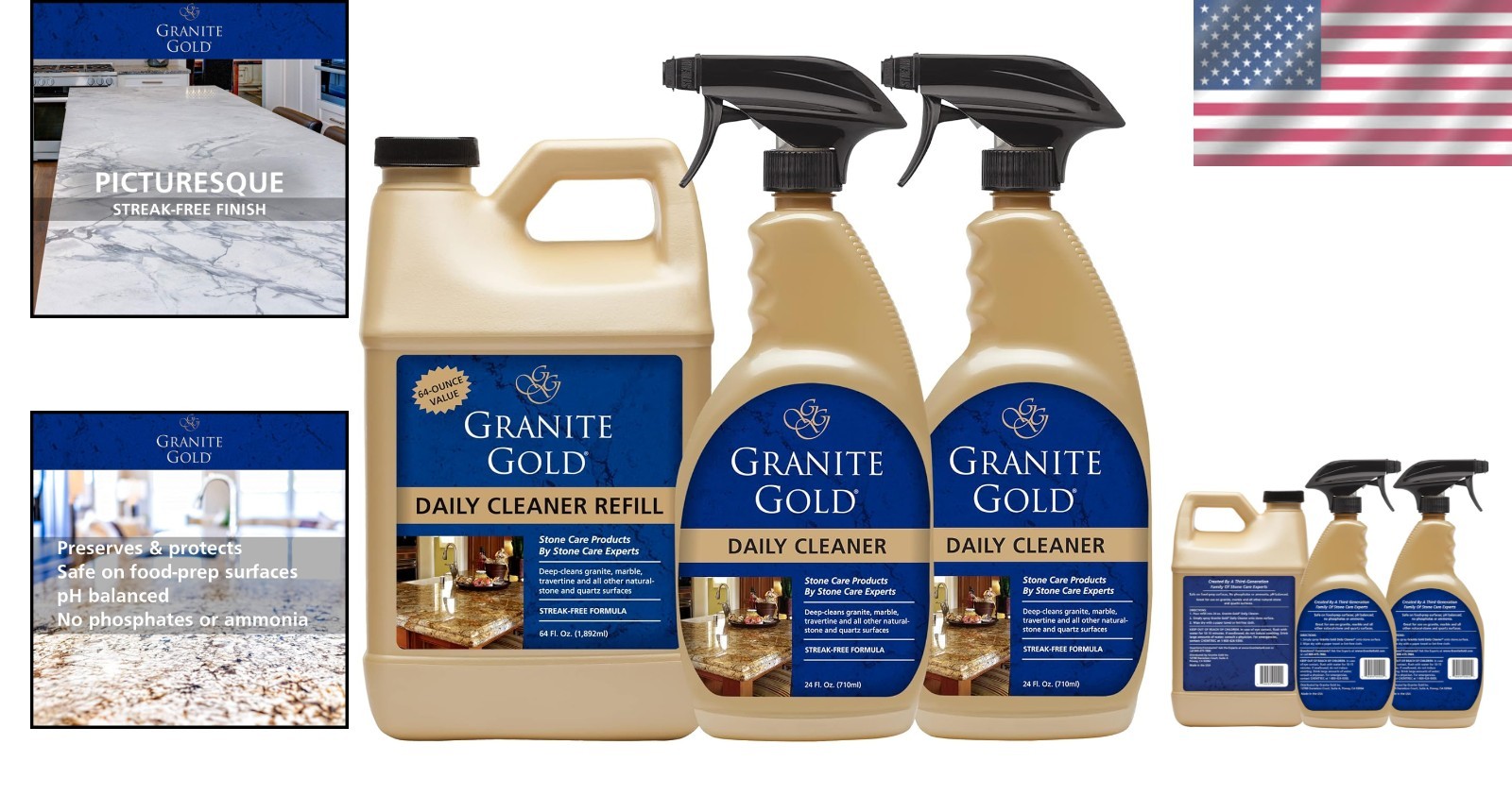 Stone Cleaner Spray for Granite, Marble, Quartz – 112 Fl Oz