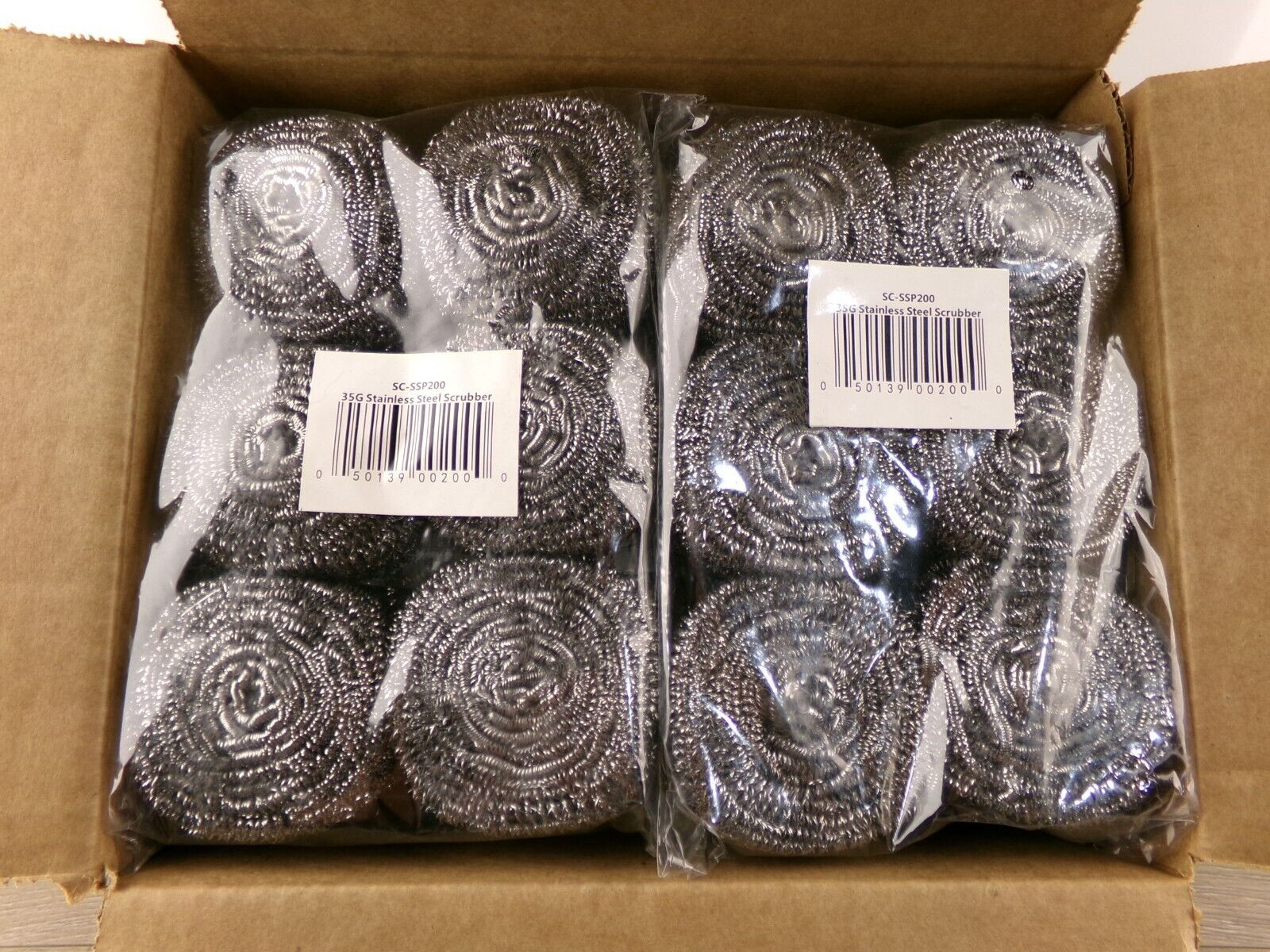 Case of 72 – 35G Stainless Steel Scrubbers, SC-SSP200, New S1