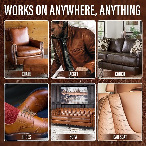 Leather Repair Kit for Furniture, Vinyl and Leather Repair Kit fo Color: Brown