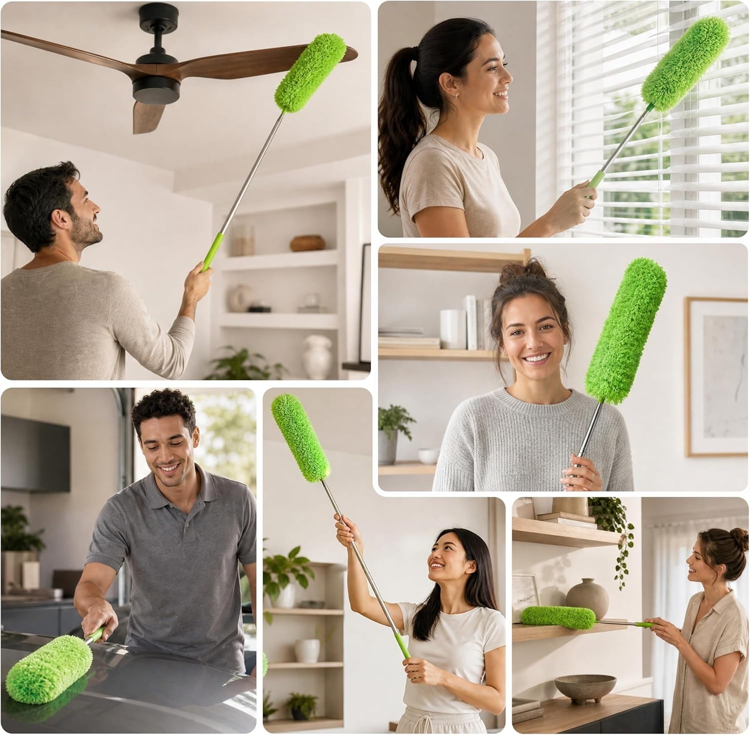 100″ Extendable Microfiber Duster – Washable & Bendable