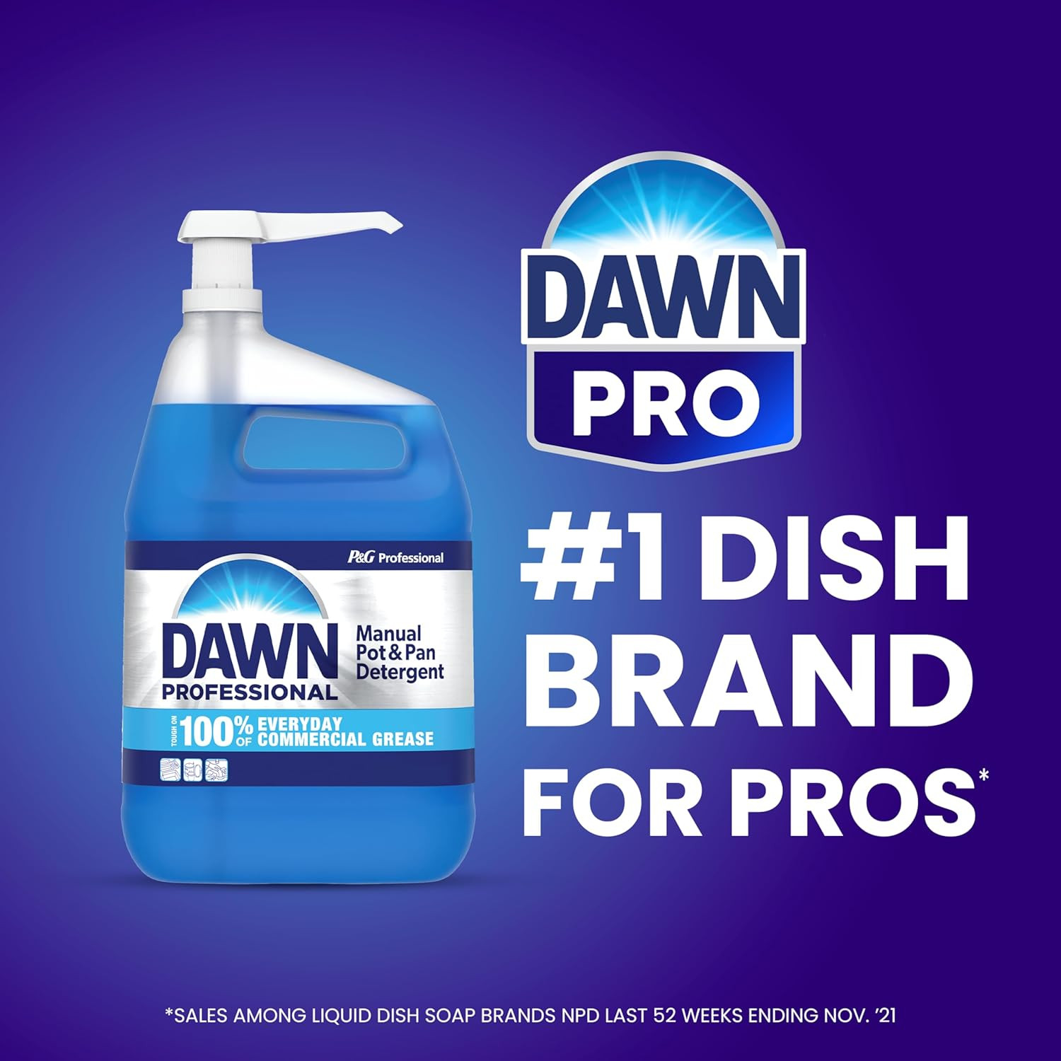 Dawn Professional Heavy Duty Manual Pot and Pan Dish Soap Detergent, 1 Gallon (C